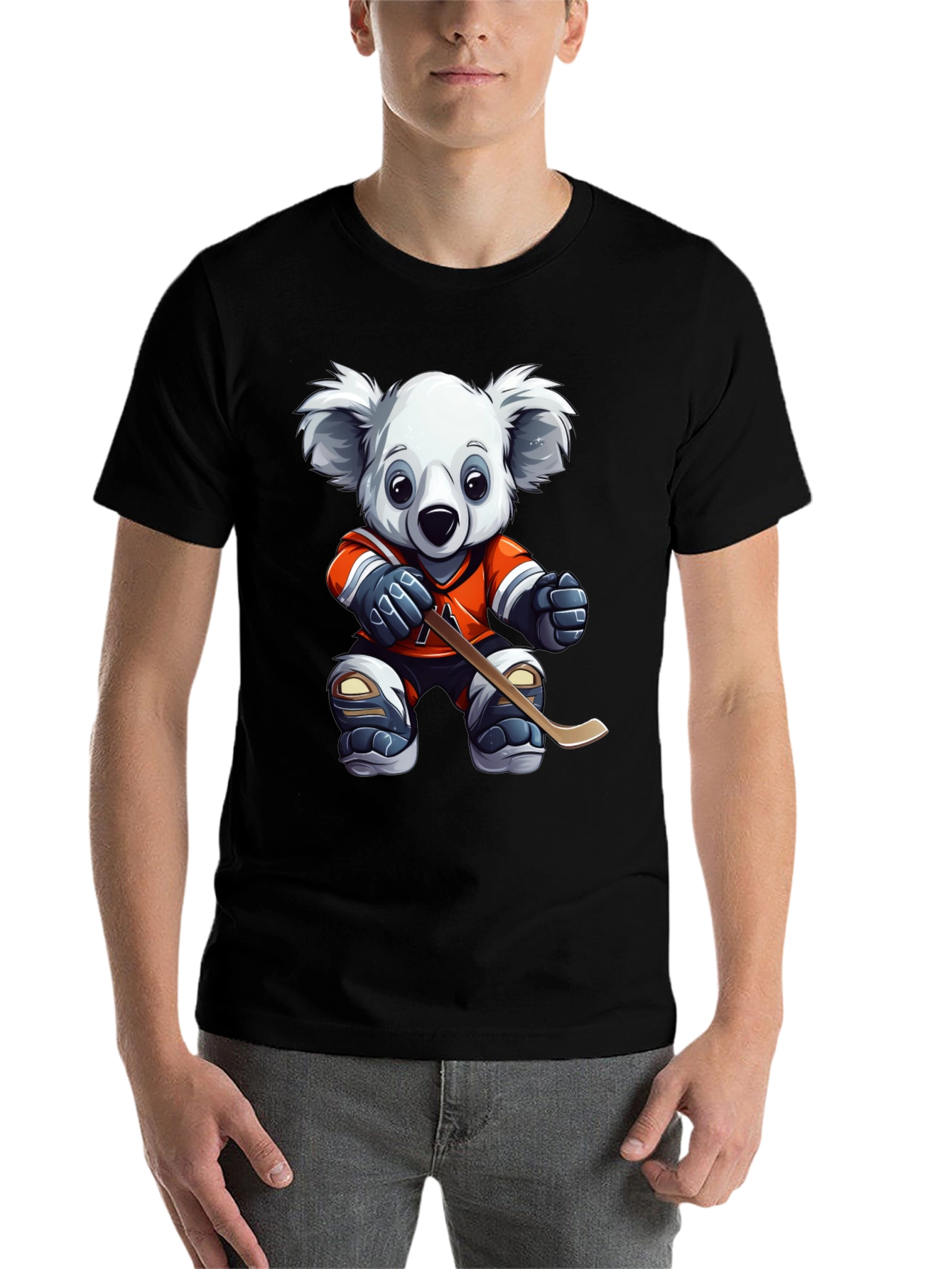 Koala Hockey Player Graphic Tee - Black - 7