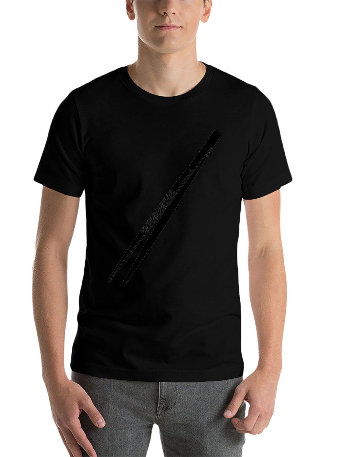 Black Tweezers Graphic Tee - Black Cotton Blend T-Shirt view 7