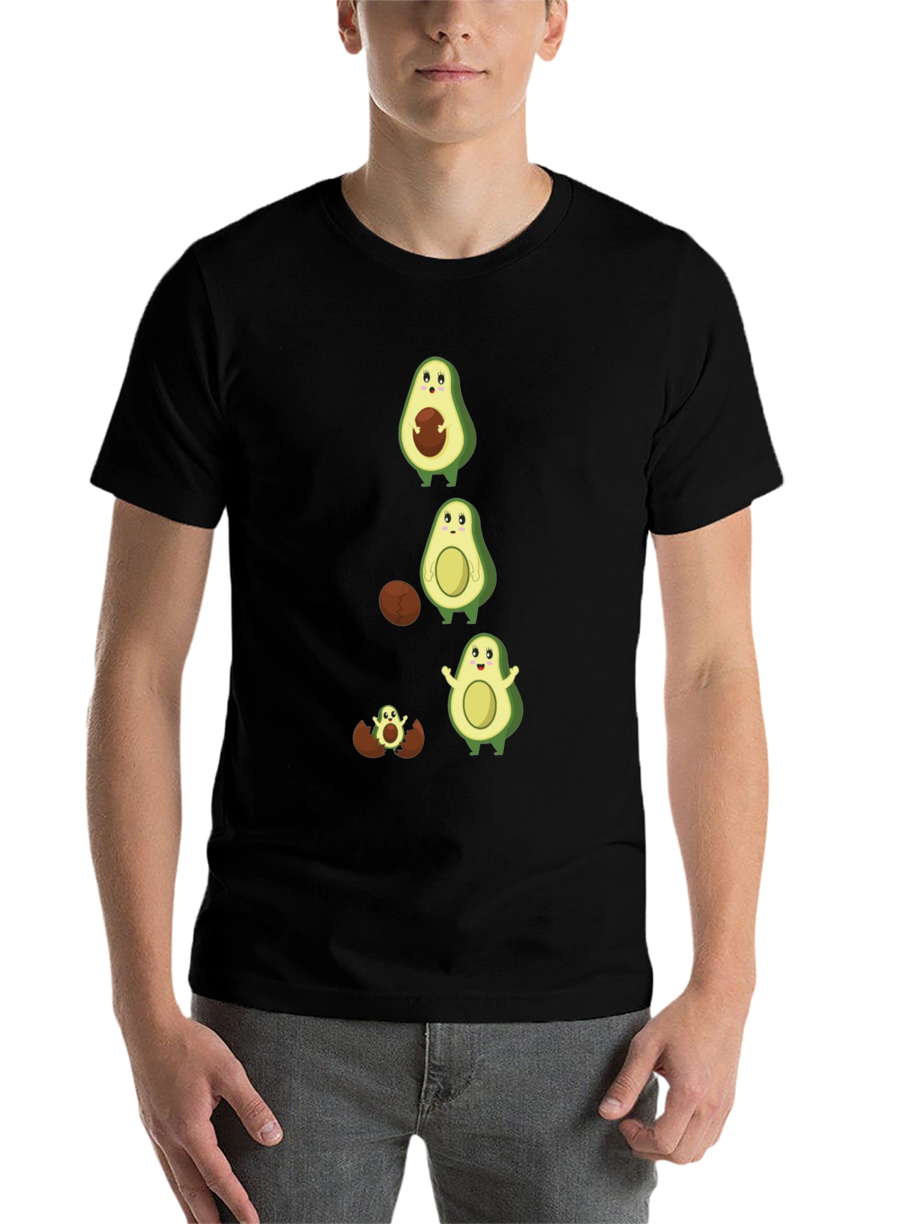Black Avocado Evolution T-Shirt - Funny Fruit Tee view 7