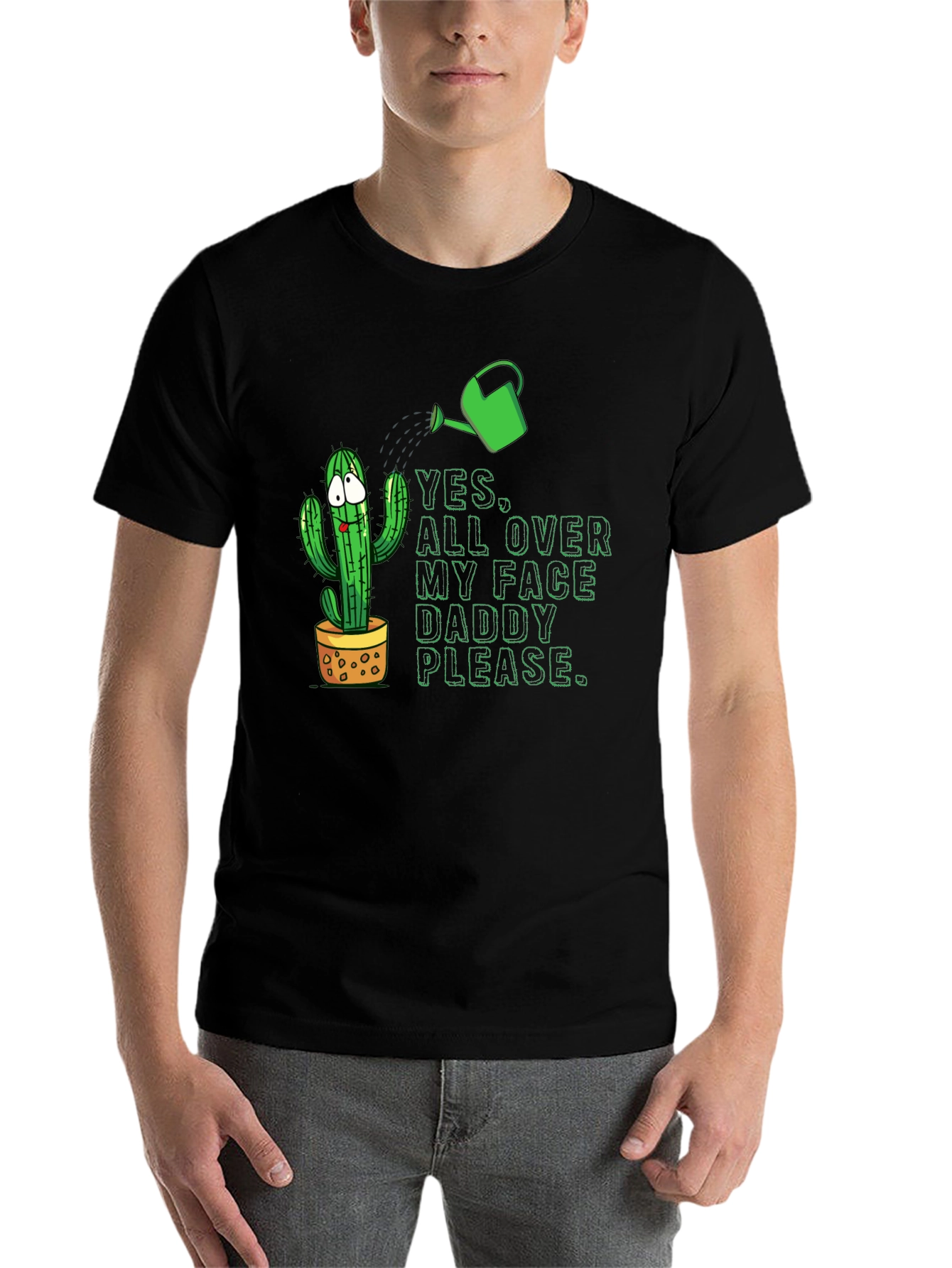 Black Cactus Humor Graphic T-Shirt view 7