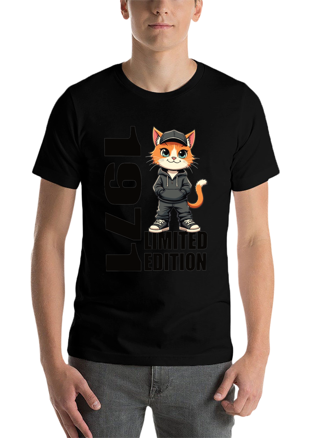 Black 1971 Limited Edition Cat T-Shirt view 7