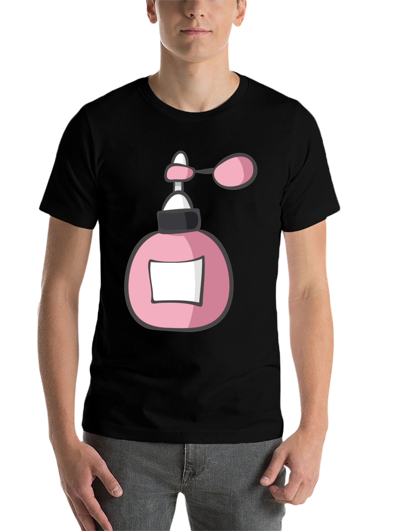 Black Pink Perfume Bottle Graphic Tee view 7