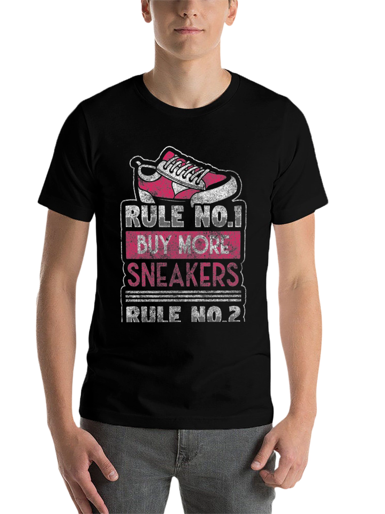 Black Rule No.1 Buy More Sneakers Graphic T-Shirt view 7