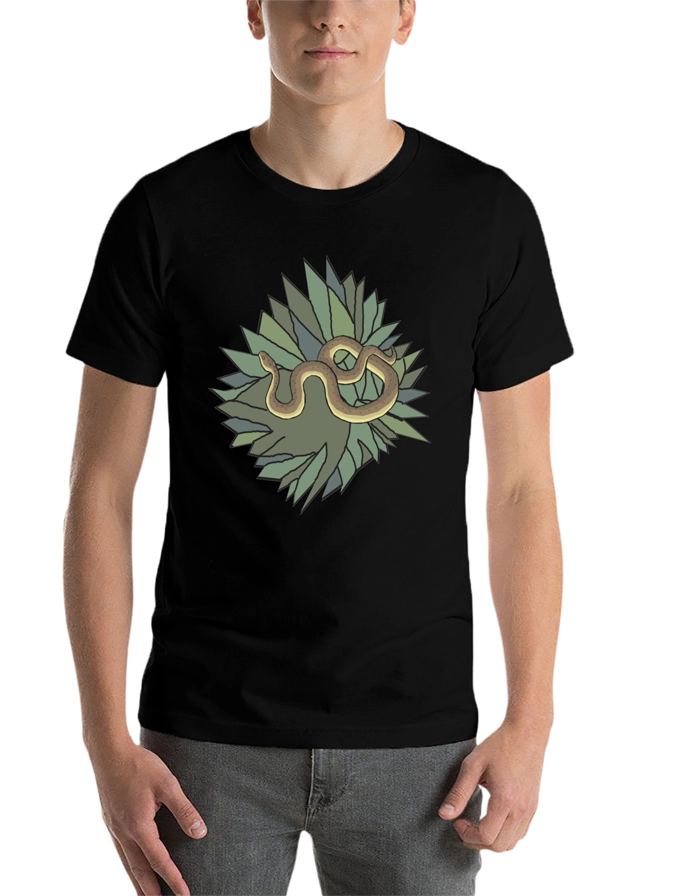 Black Snake and Agave Black T-Shirt view 7