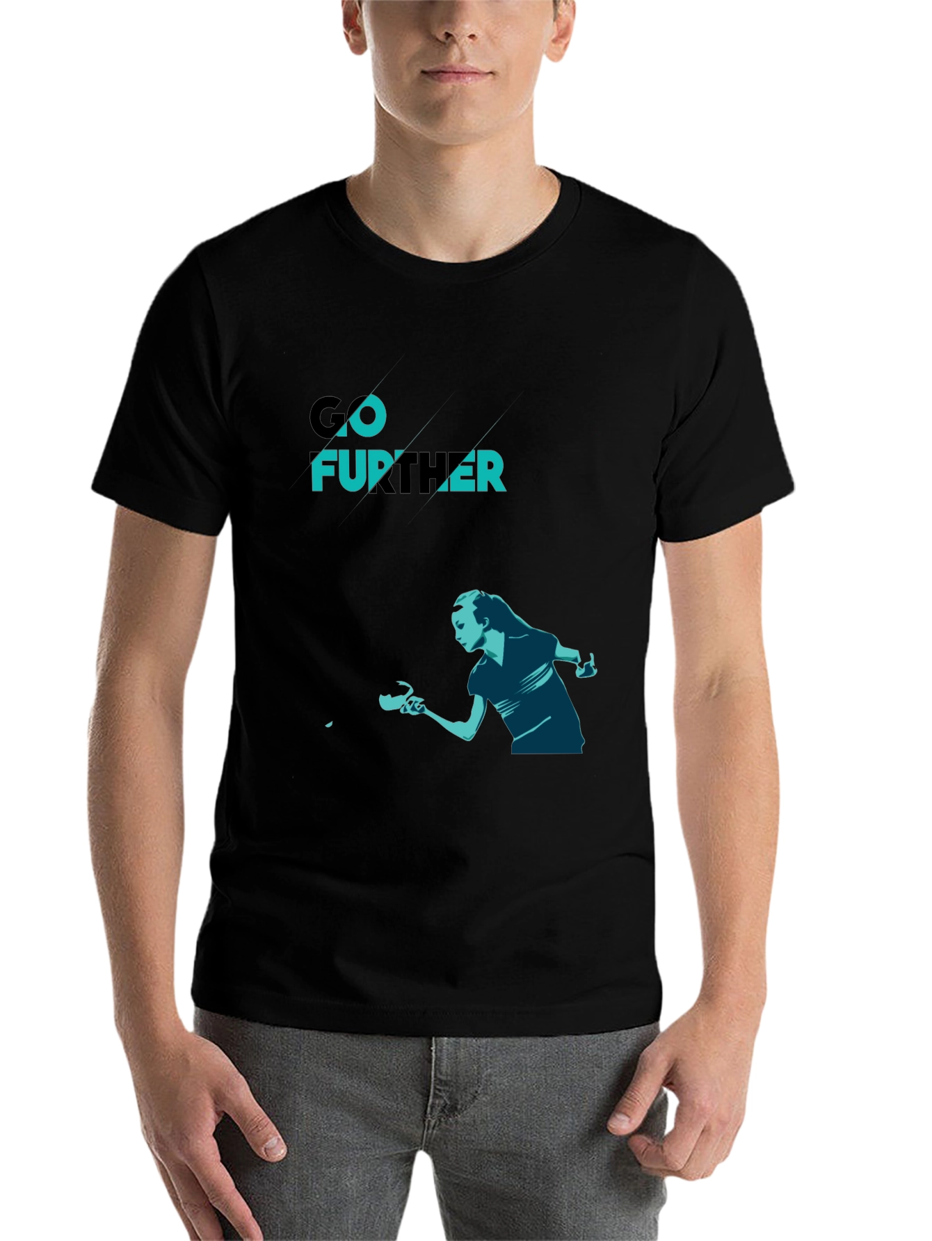Black Go Further Table Tennis Graphic Tee view 7