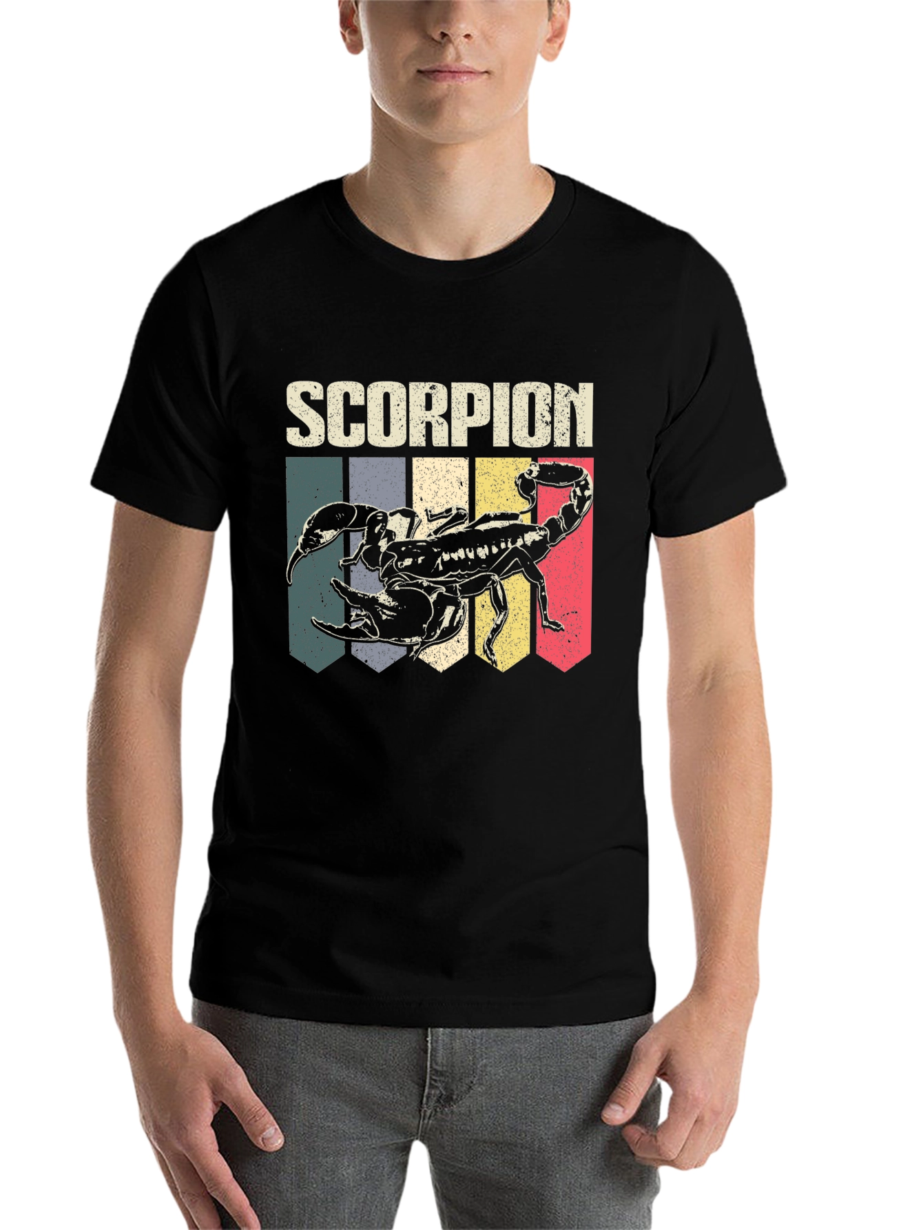 Black Retro Scorpion Graphic Tee - Black view 7