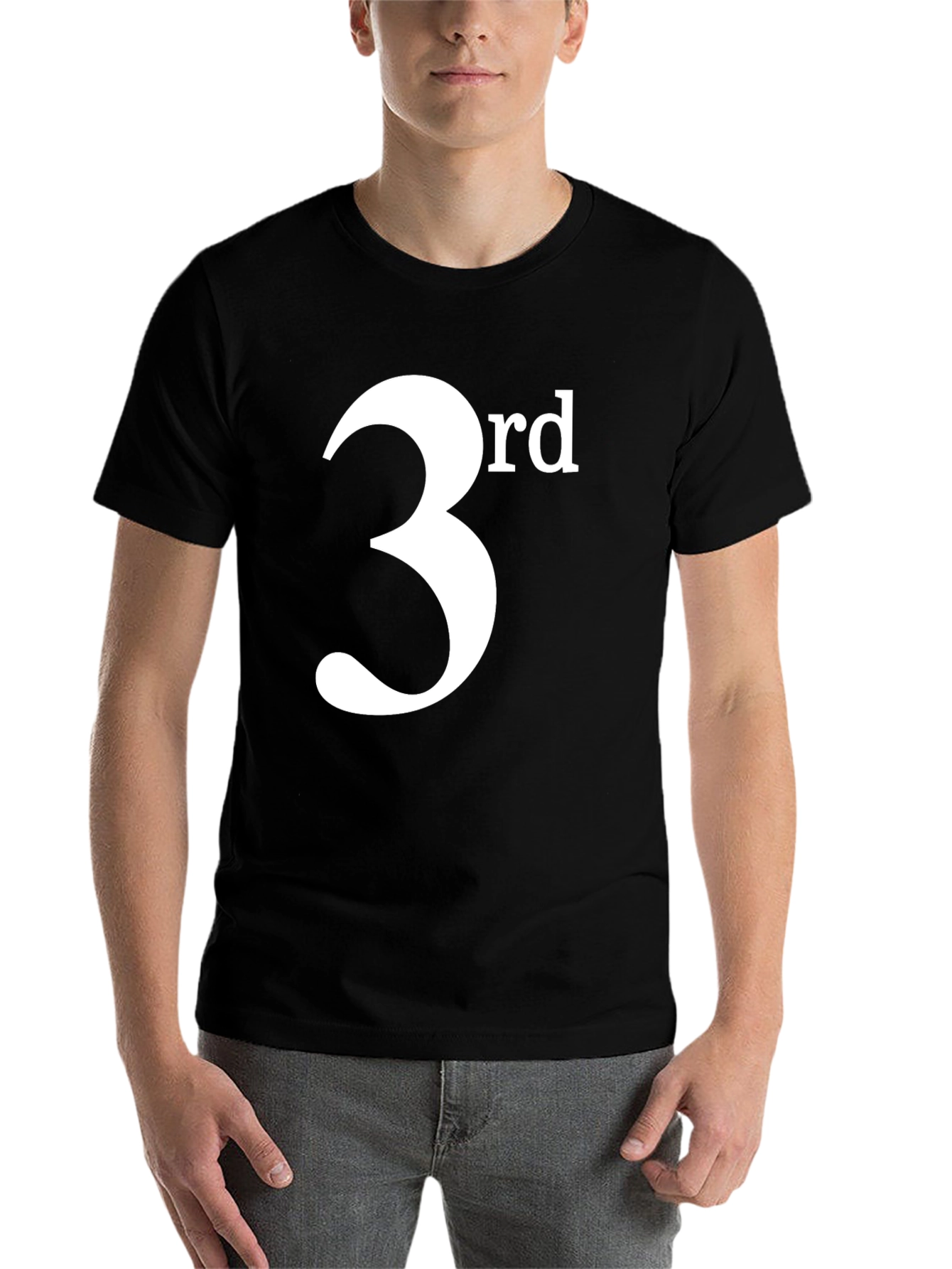 Black 3rd T-Shirt - Black Cotton Blend Casual Tee view 7