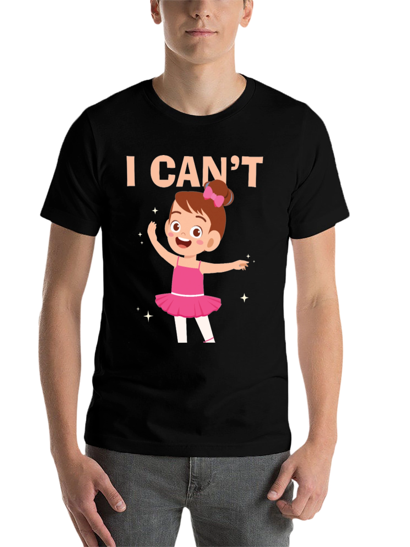 Black I Can't Ballerina Black T-Shirt view 7
