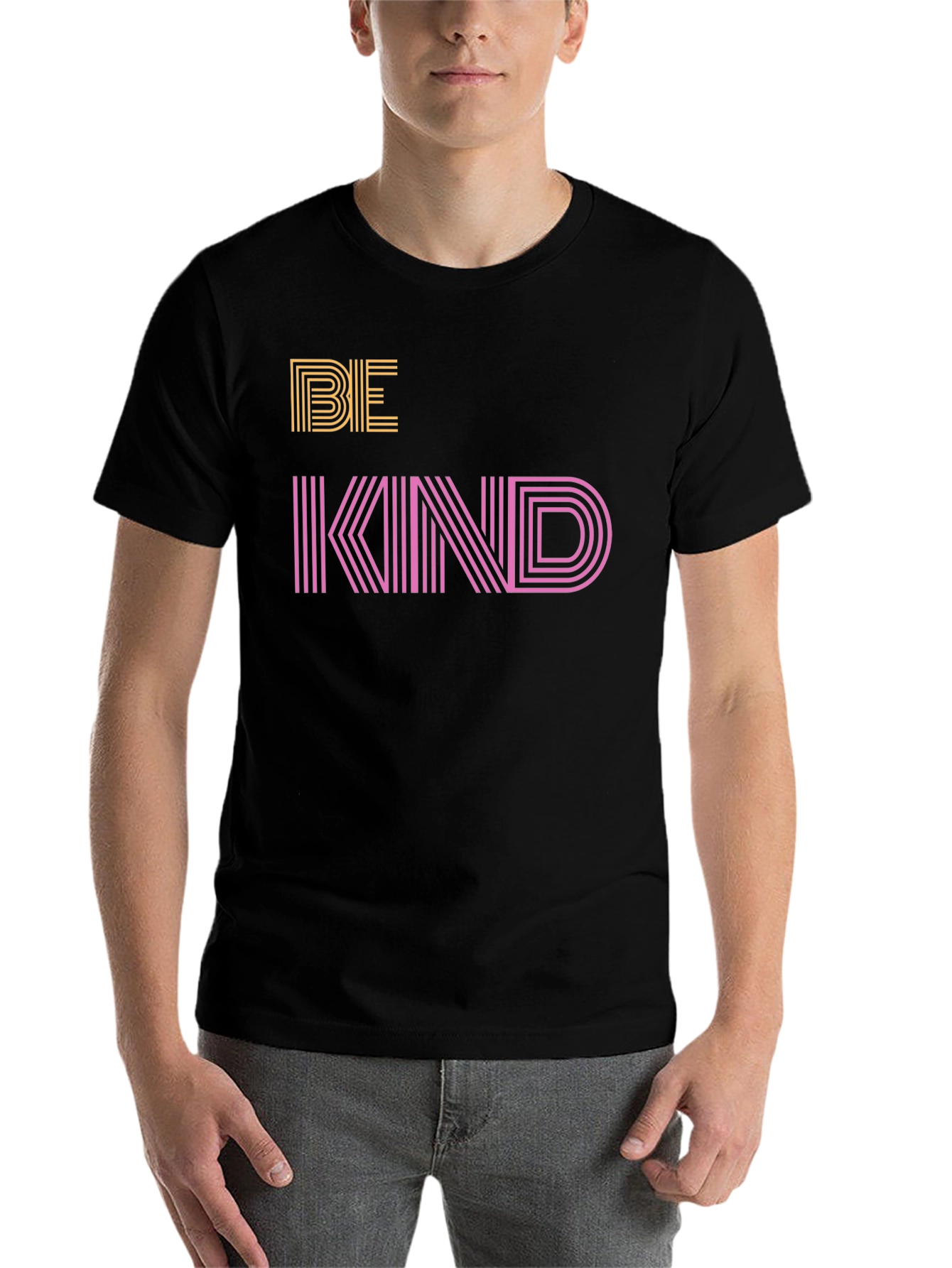 Black Be Kind Graphic Tee - Black Cotton T-Shirt view 7