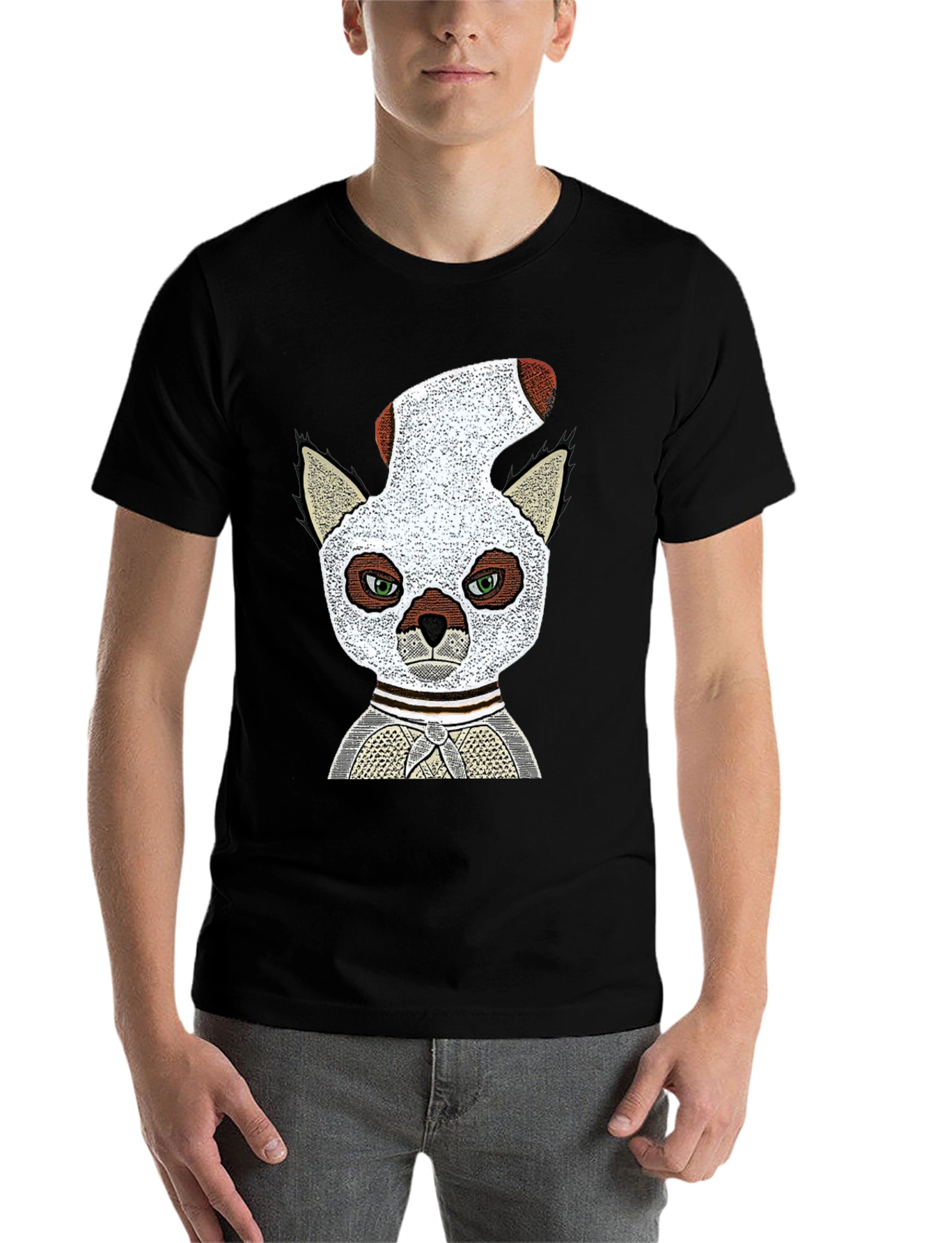 Black Lemur Sock-Head Graphic Tee - Unique, Comfy view 7