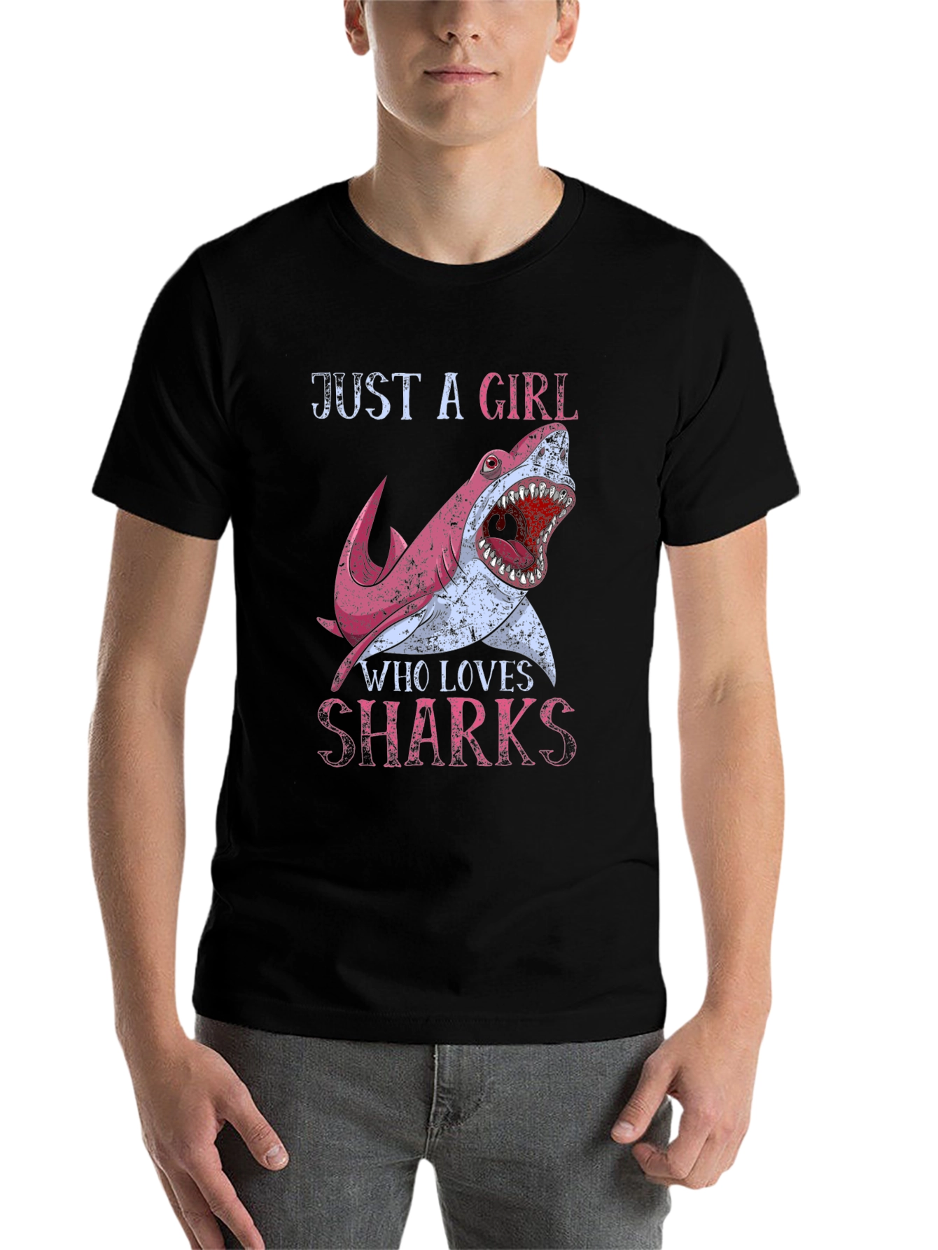Black Girl Loves Sharks T-Shirt - Novelty Graphic Tee view 7