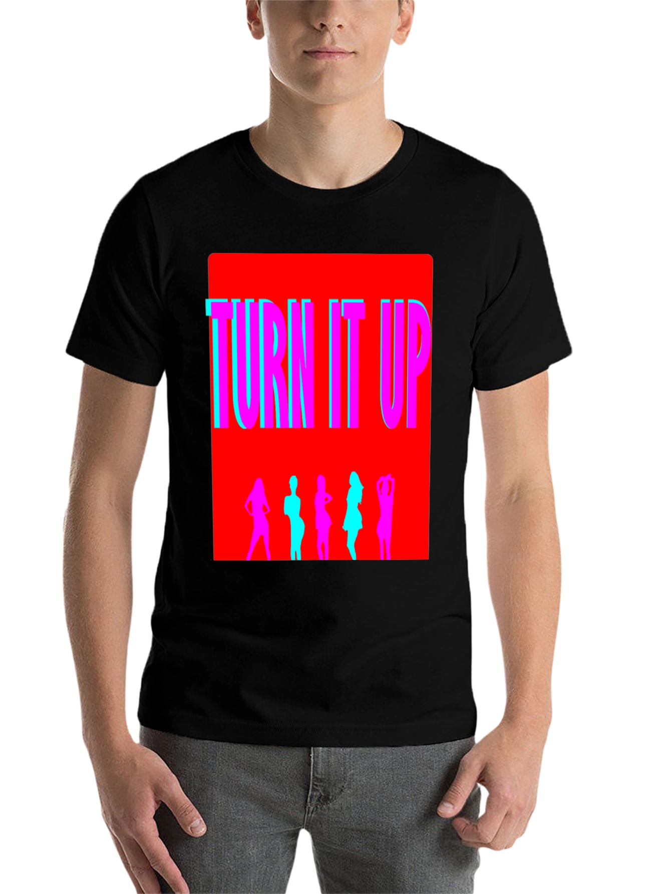 Black Turn It Up Graphic T-Shirt view 7