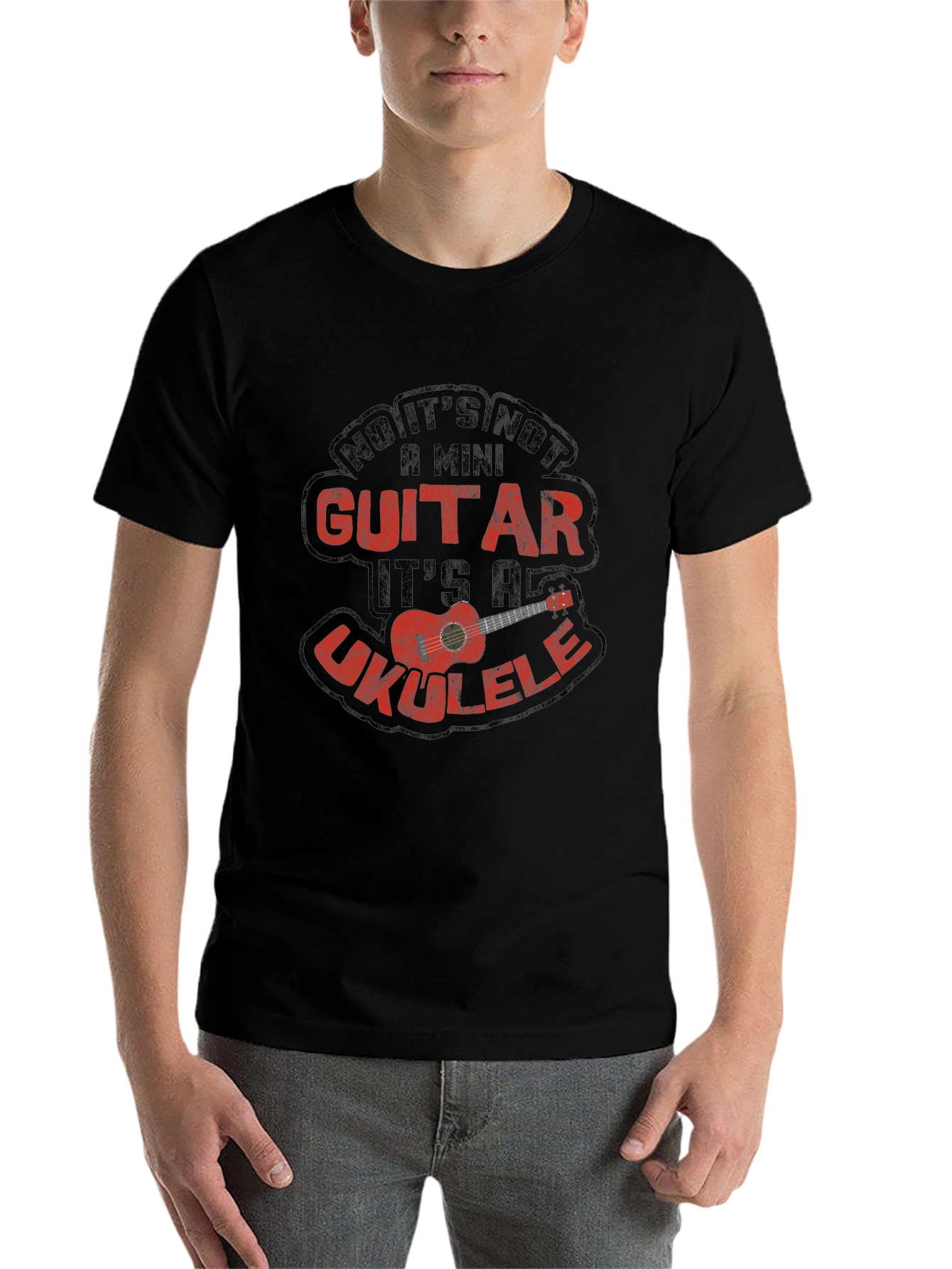 Black Ukulele T-Shirt - Funny Music Lover Tee view 7