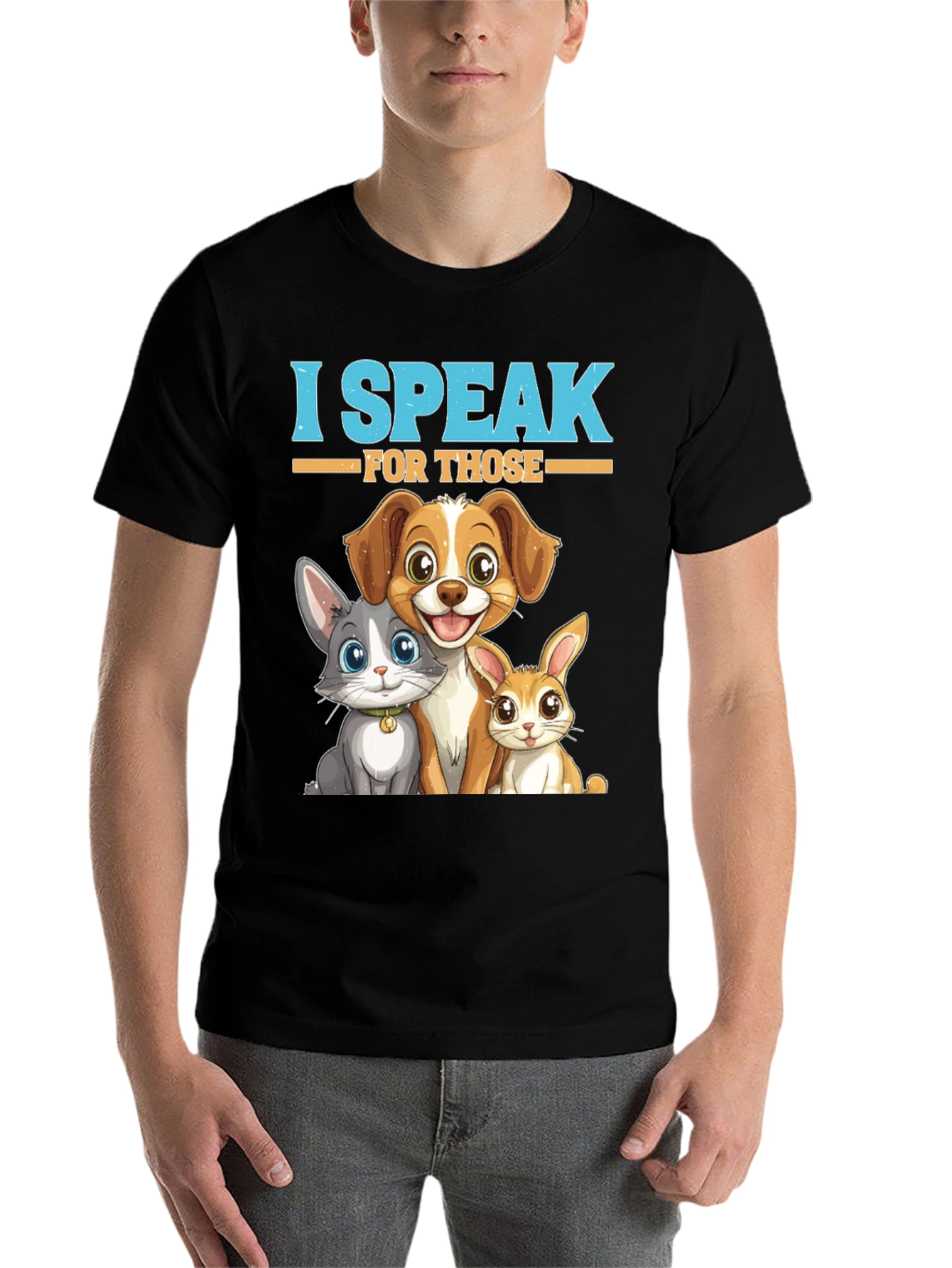 Black I Speak For Those Pet T-Shirt view 7