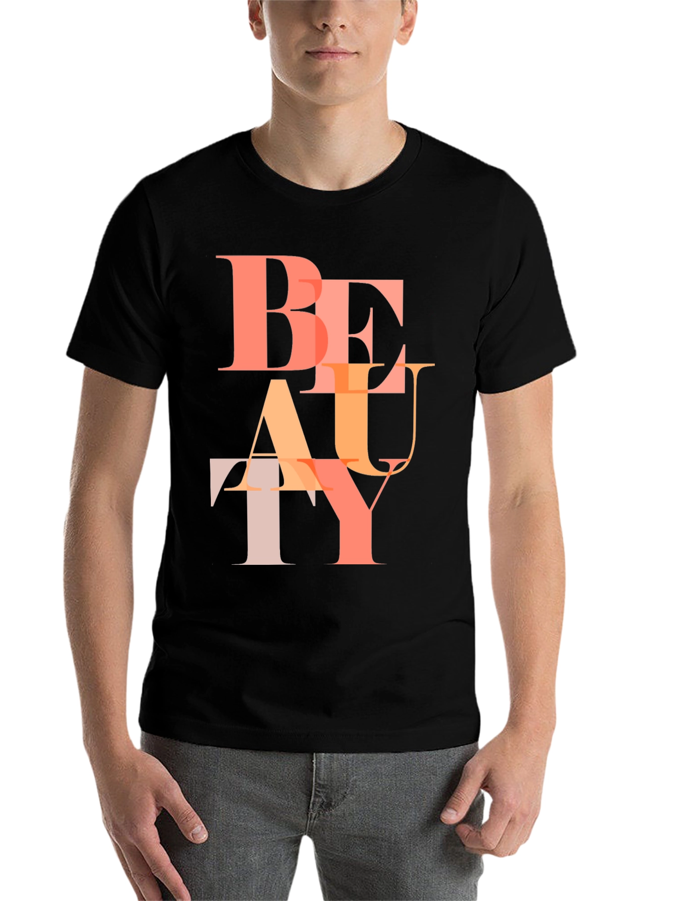 Black Stylish Beauty Graphic Print Black T-Shirt view 7