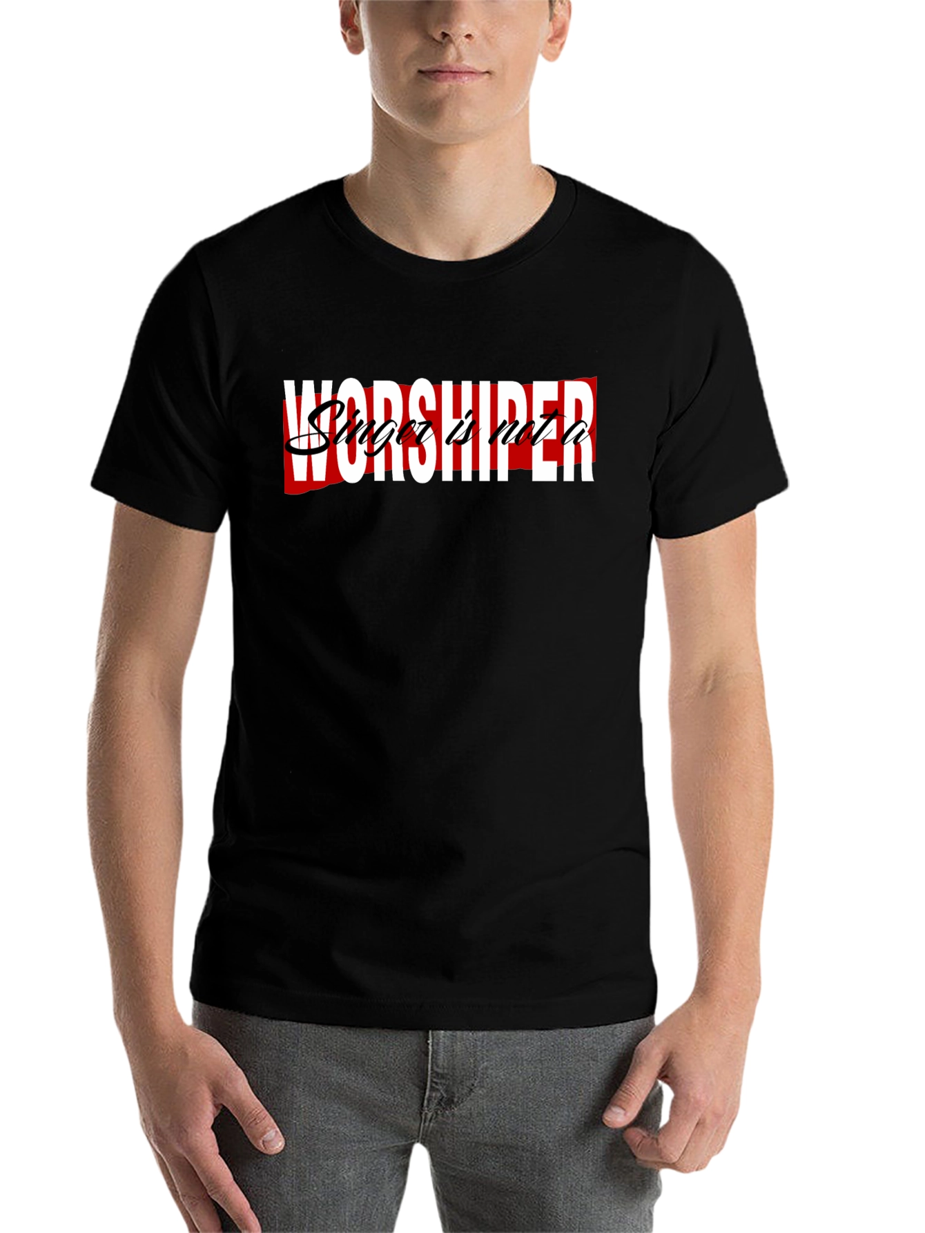Black Worshiper Singer T-Shirt view 7