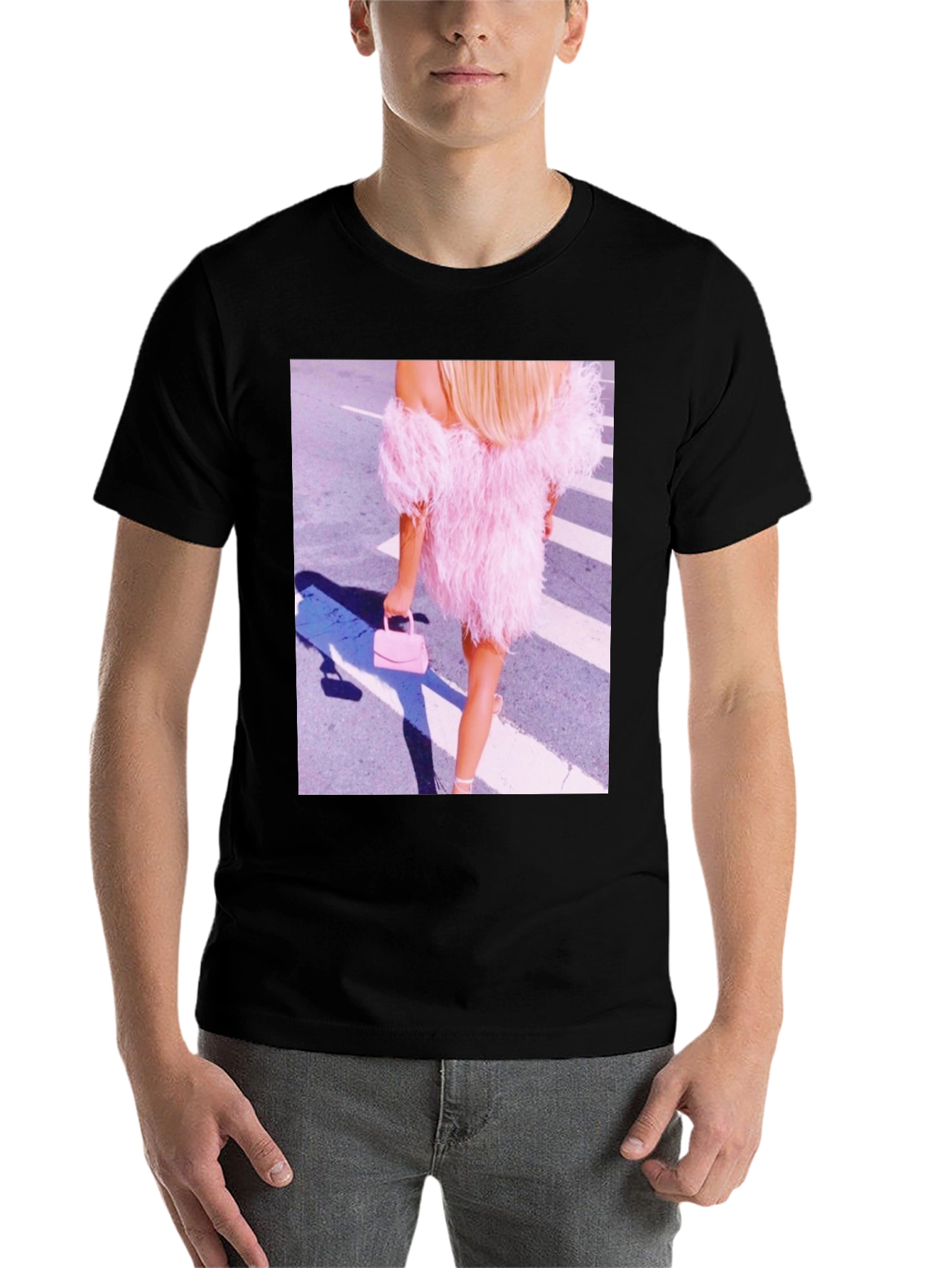 Black Feather Dress Graphic Tee - Stylish & Unique view 7