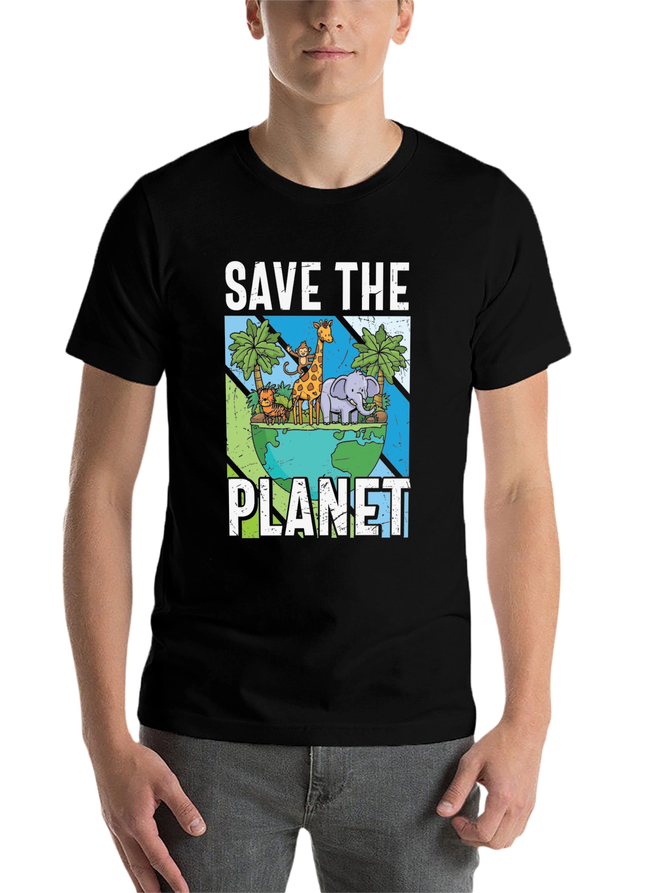 Black Save The Planet Graphic T-Shirt view 7