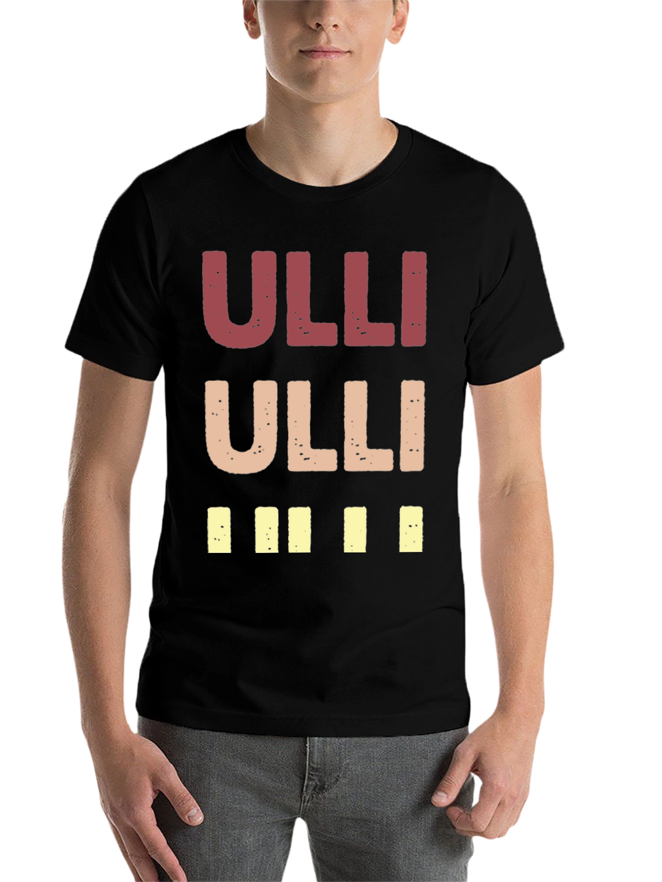 Black "Ulli" Graphic Print Crew Neck T-Shirt view 7