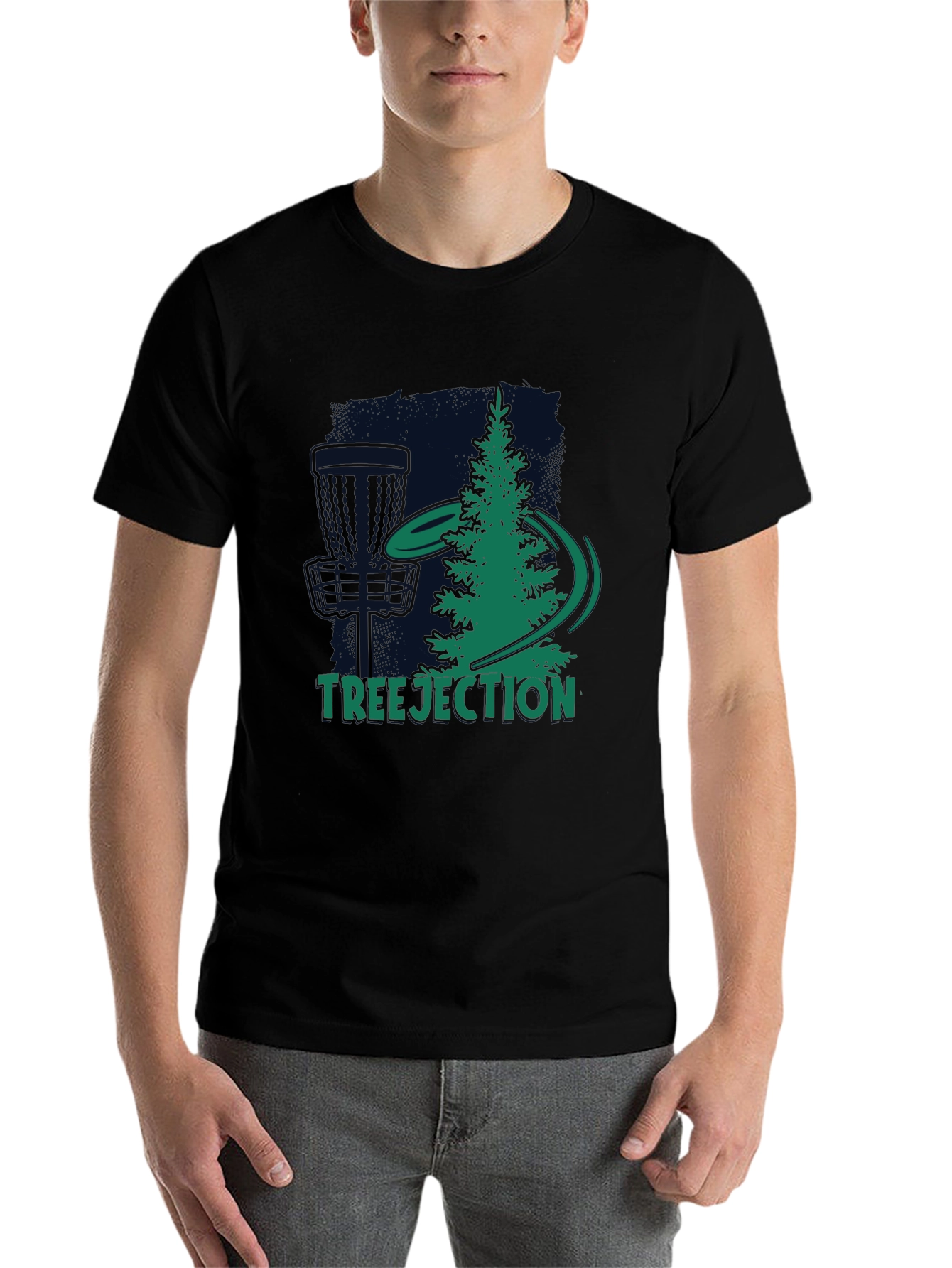 Black Treejection Disc Golf T-Shirt view 7