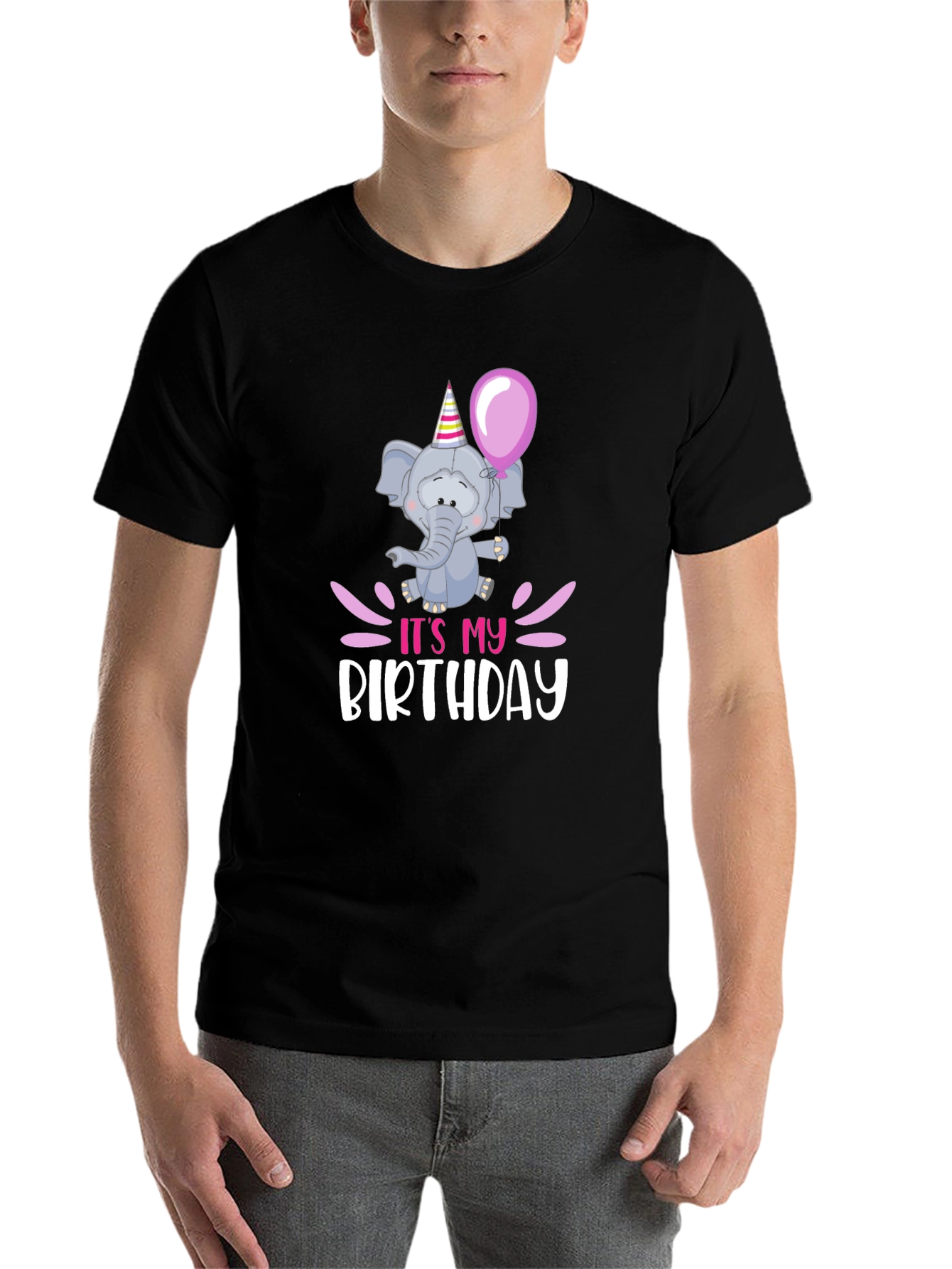 Black Birthday Elephant T-Shirt view 7