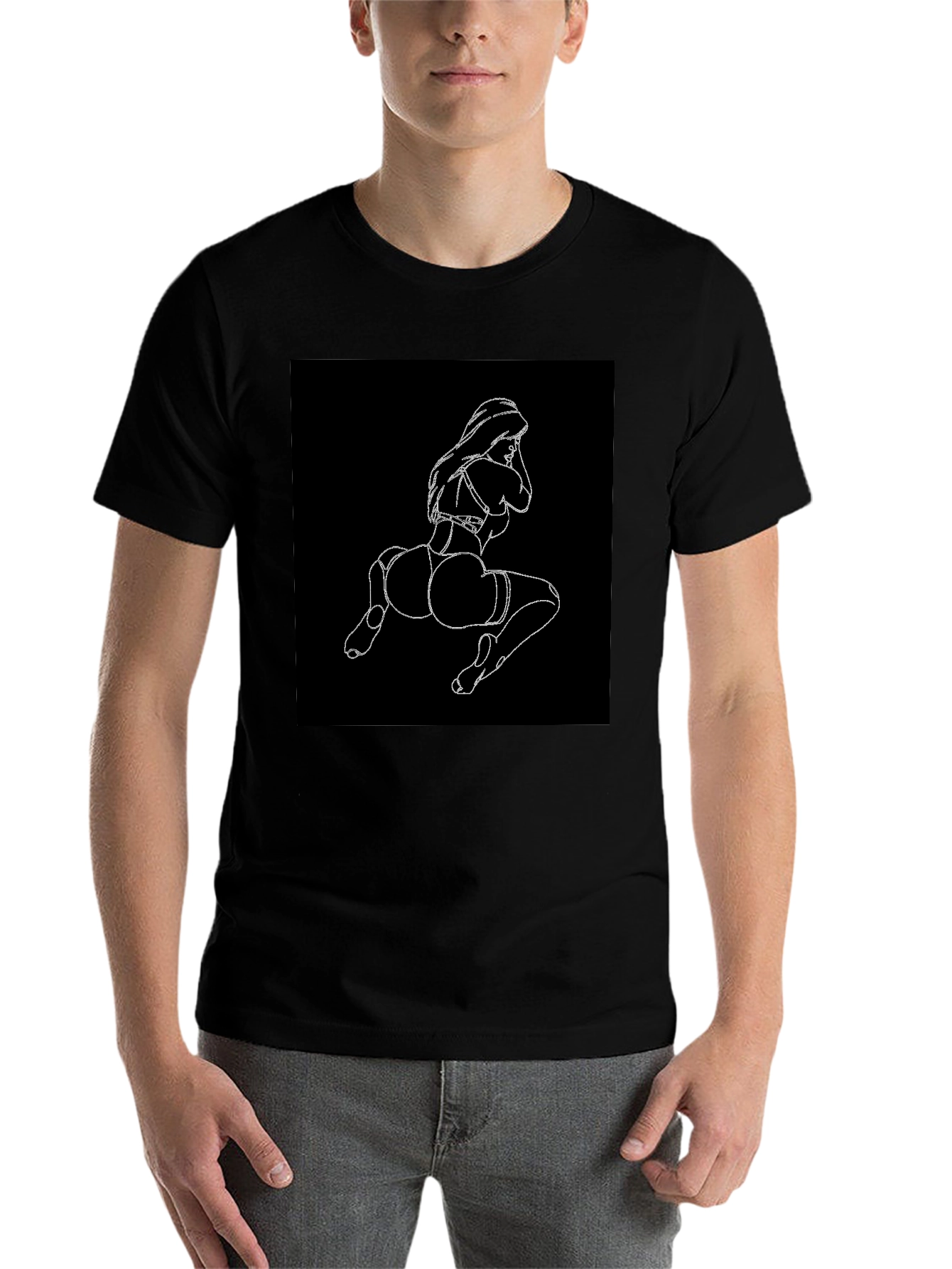 Black Black T-Shirt with Graphic Print view 7