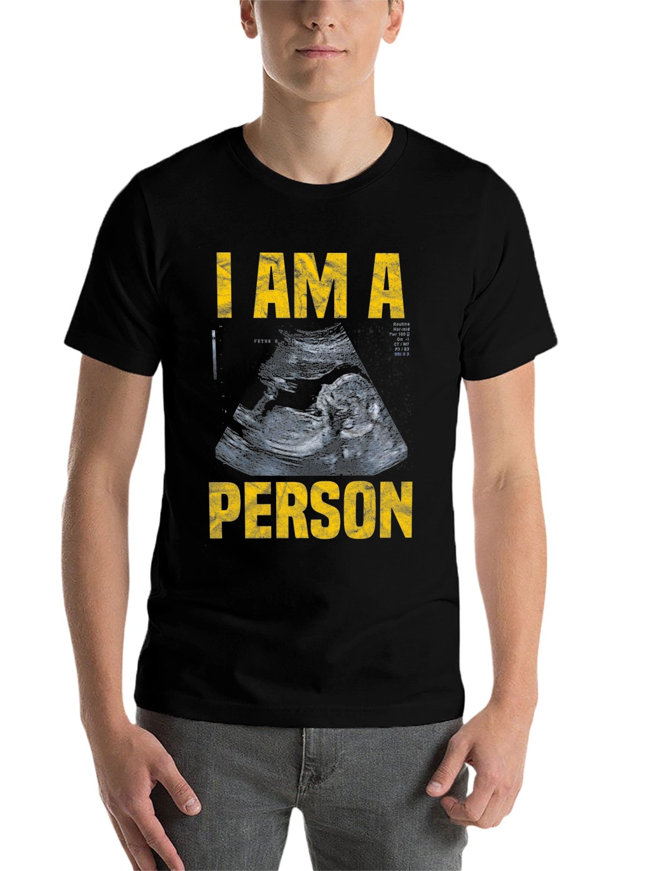Black I Am A Person Pro-Life T-Shirt view 7