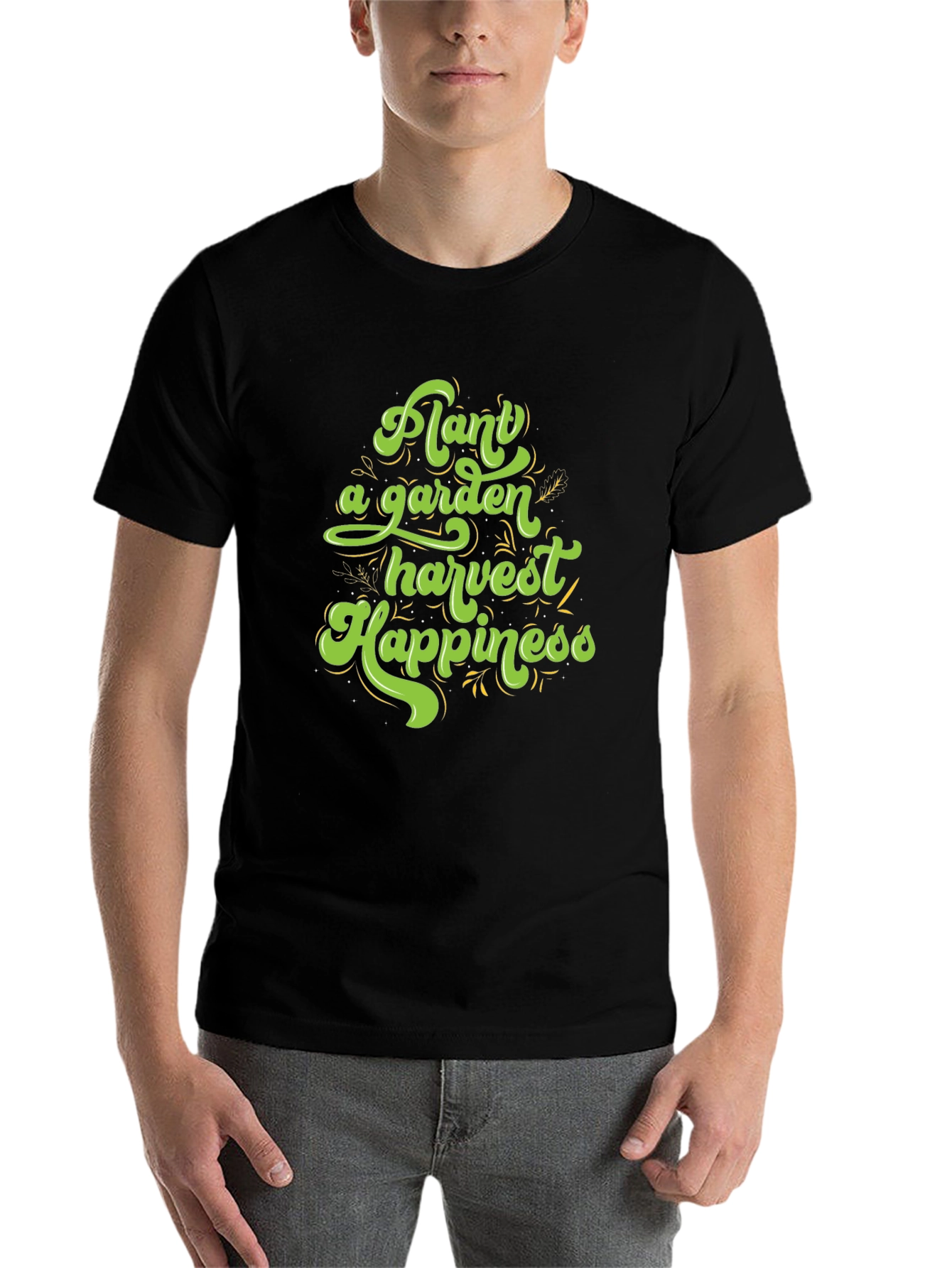 Black Plant a Garden Harvest Happiness Graphic T-Shirt view 7