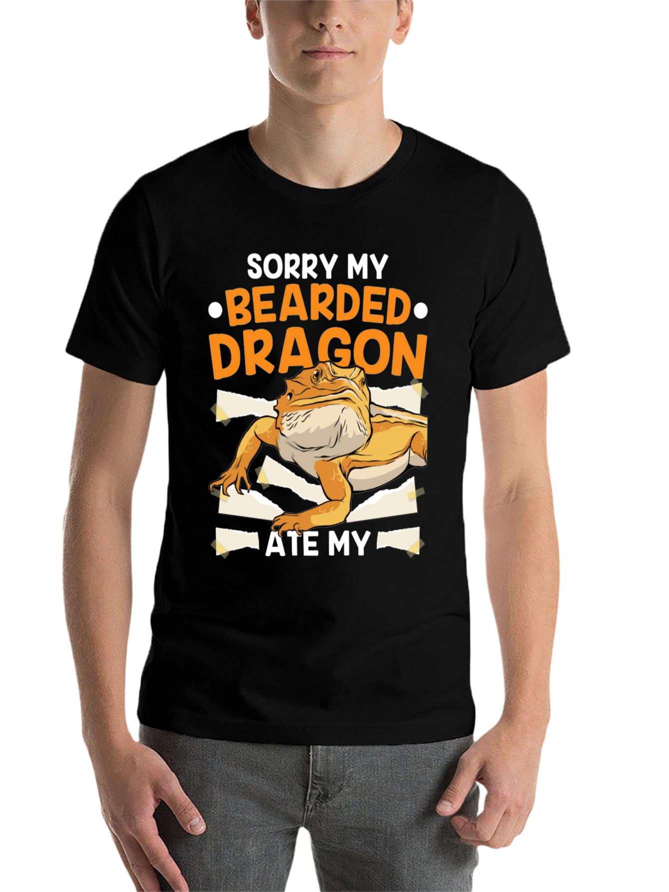 Black Bearded Dragon Ate My Homework T-Shirt Funny Lizard Lover Tee view 7