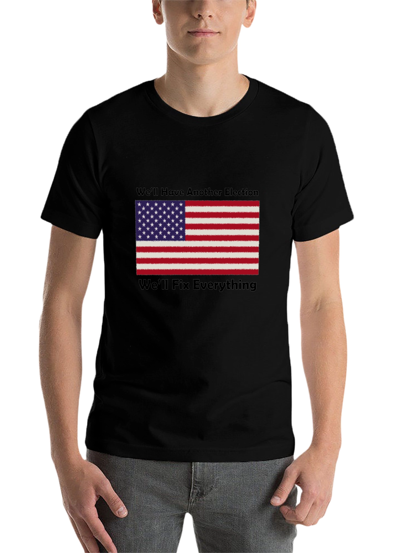 Black Patriotic Election Fix T-Shirt view 7
