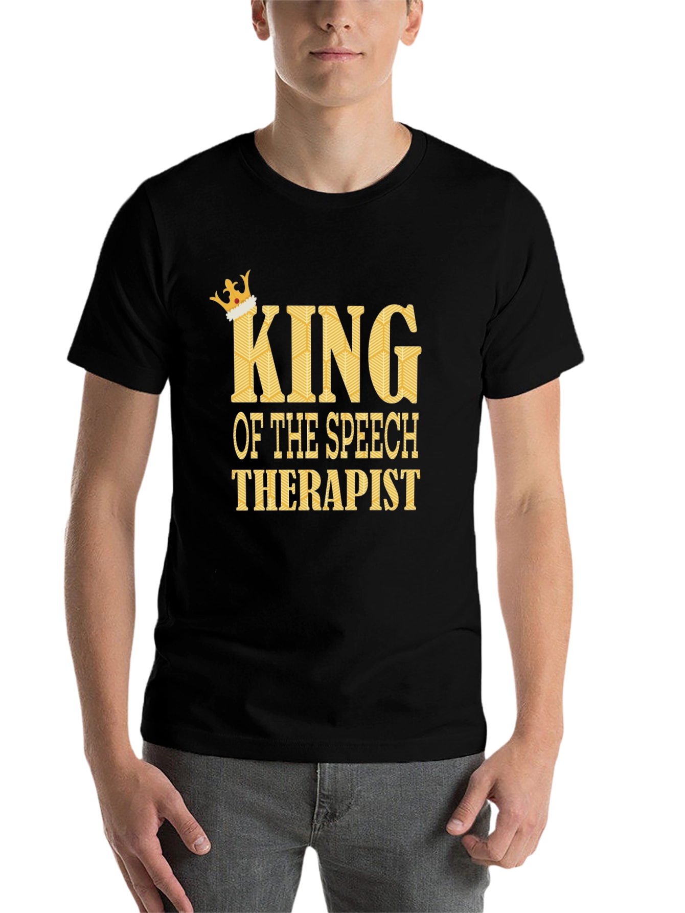 Black King of the Speech Therapist T-Shirt view 7