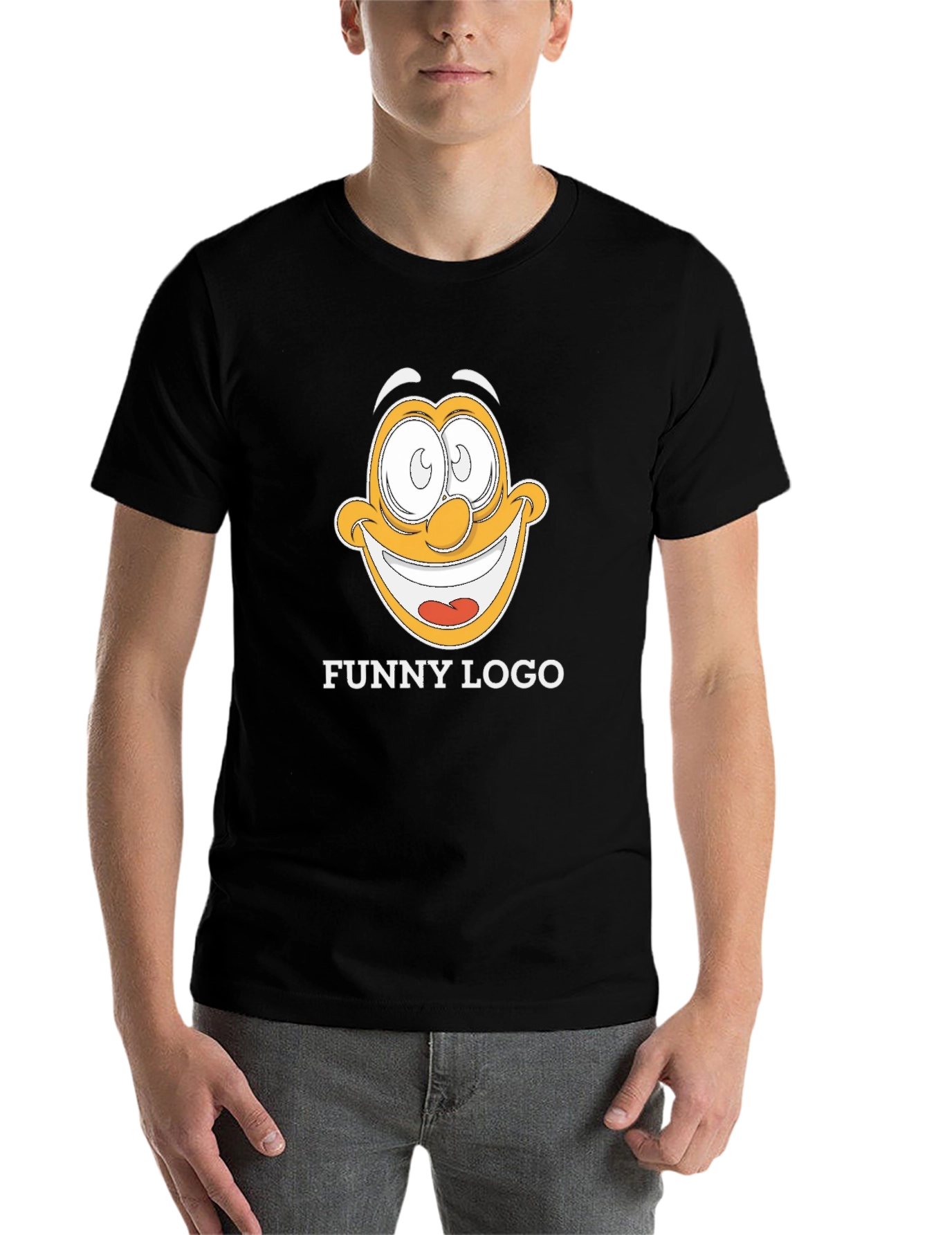 Black Funny Logo Graphic Black T-Shirt view 7