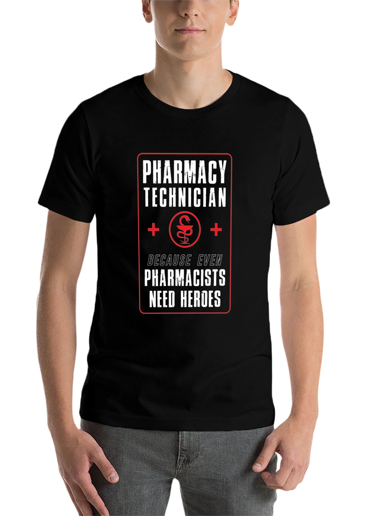 Black Pharmacy Technician Hero T-Shirt view 7