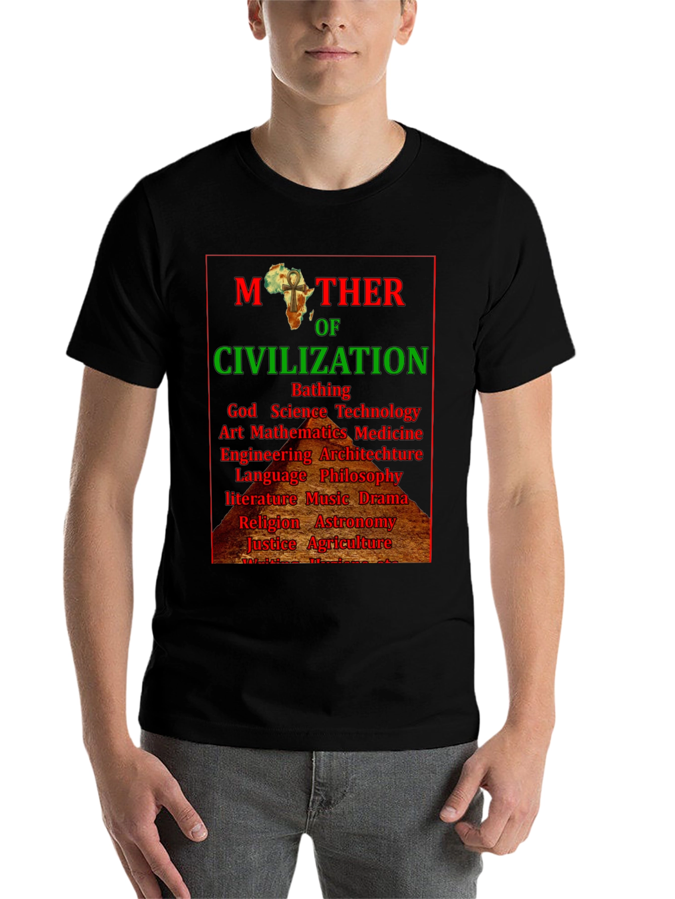 Black Mother of Civilization Graphic T-Shirt view 7