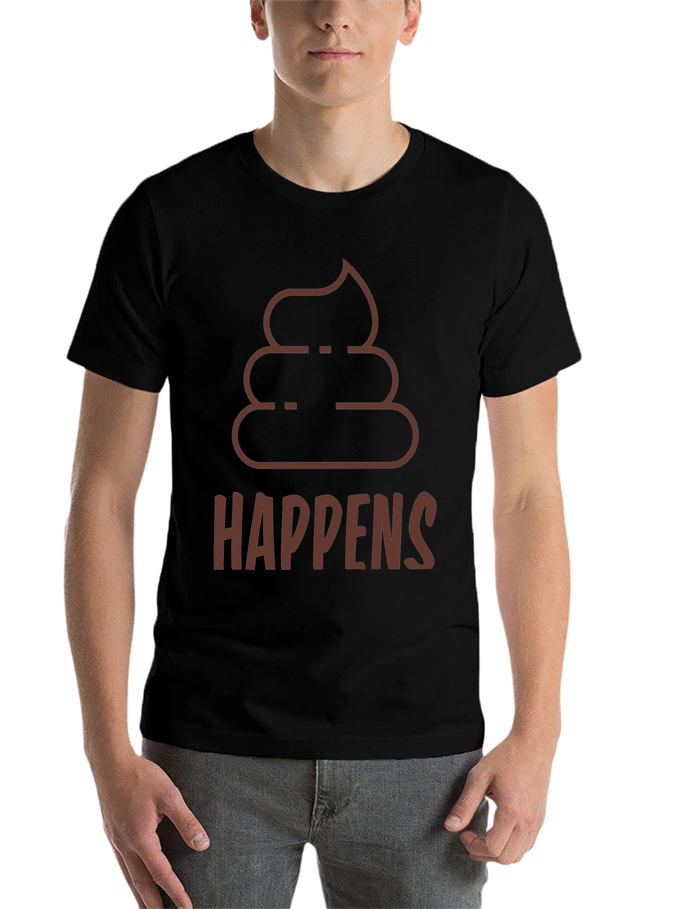 Black Poop Happens T-Shirt - Funny Graphic Tee view 7