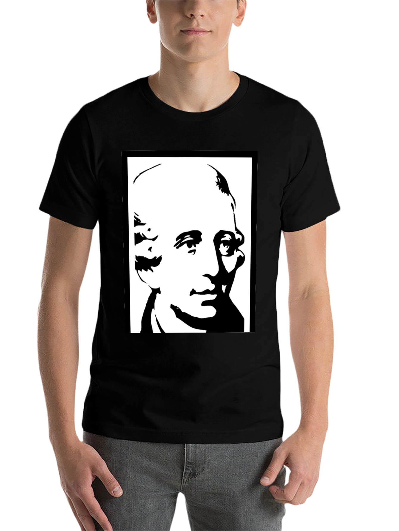 Black Historical Portrait Graphic Tee - Black view 7