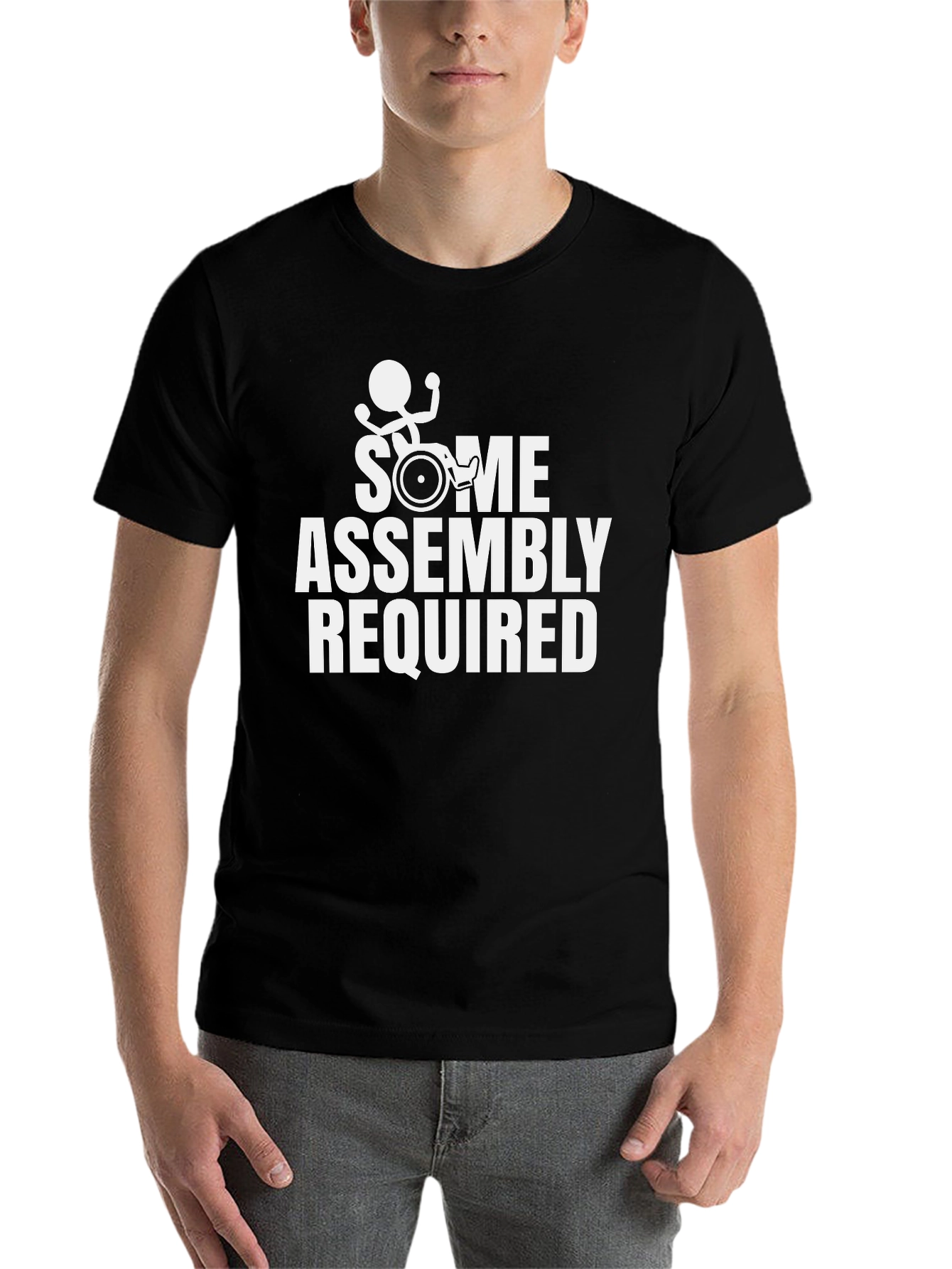 Black Some Assembly Required Funny Graphic T-Shirt view 7