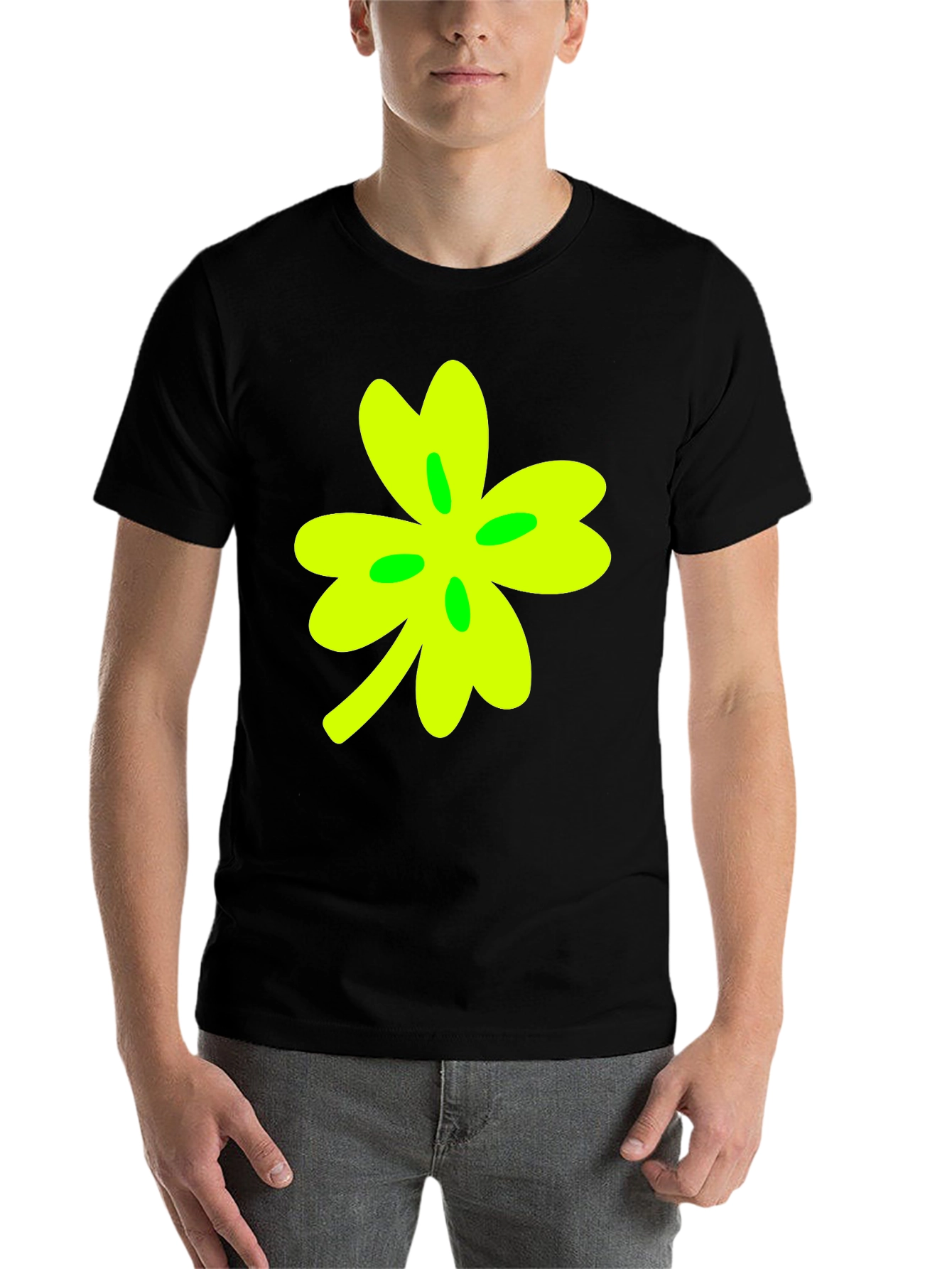 Black Lucky Clover Black T-Shirt view 7