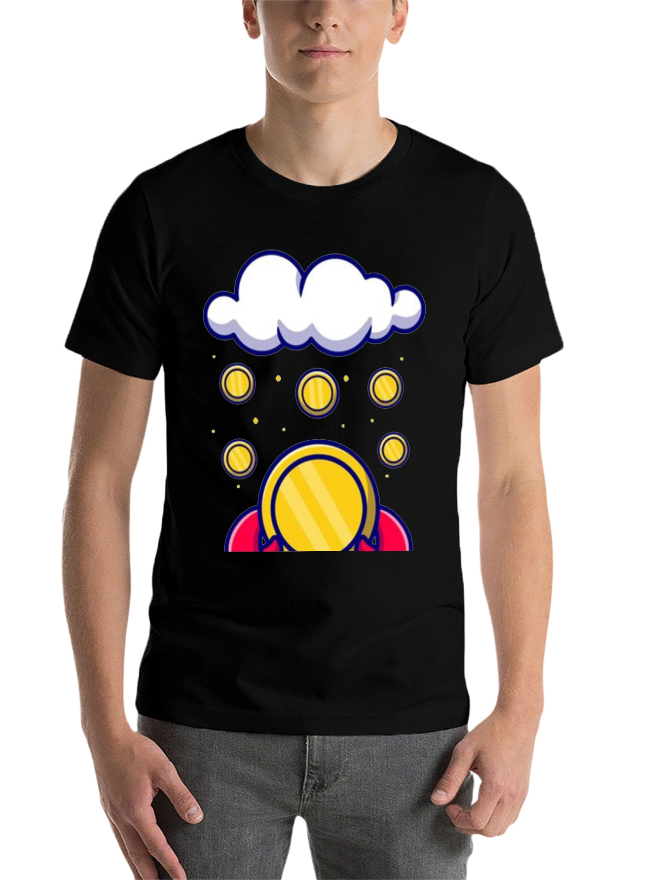 Black Cloud Coin Graphic Tee - Black view 7