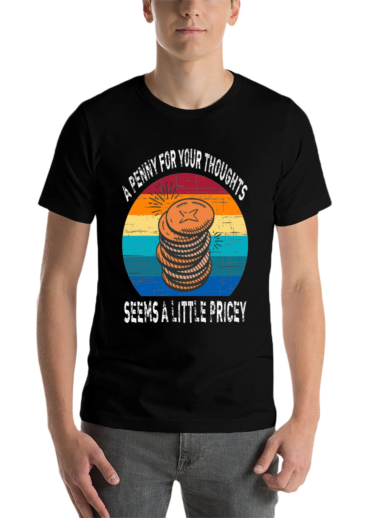 Black Penny for Your Thoughts Graphic Tee view 7