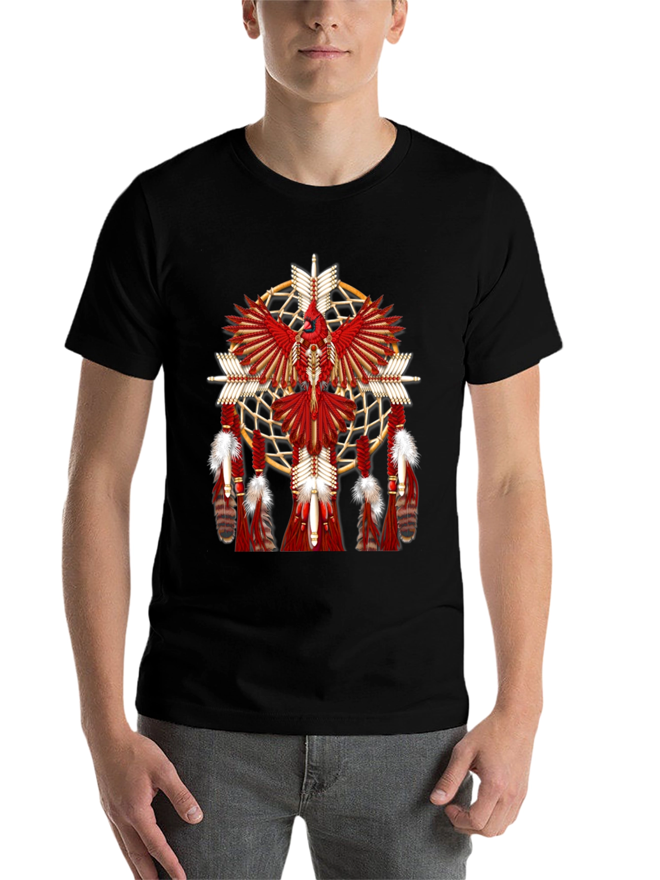 Black Cardinal Dreamcatcher Graphic Tee view 7
