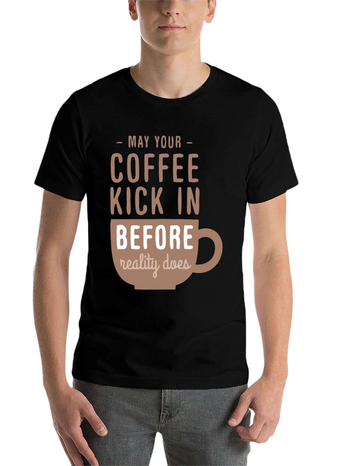 Black Coffee Kick In T-Shirt - Funny Caffeine Tee view 7