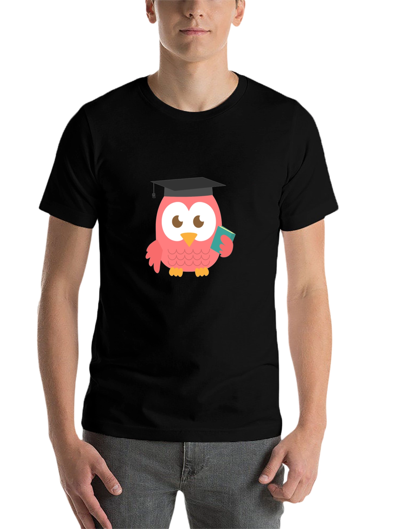 Black Graduation Owl Graphic Tee - Cute and Clever Design view 7