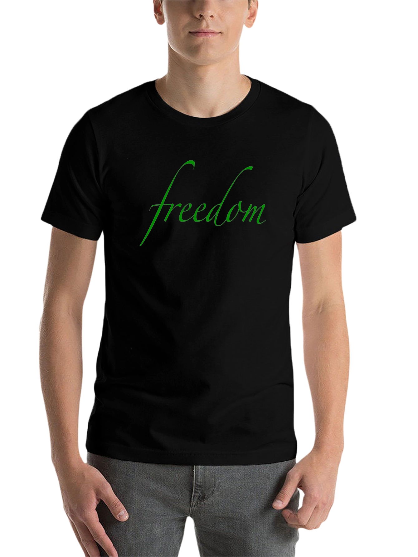 Black Freedom Graphic Tee - Bold Statement Shirt view 7