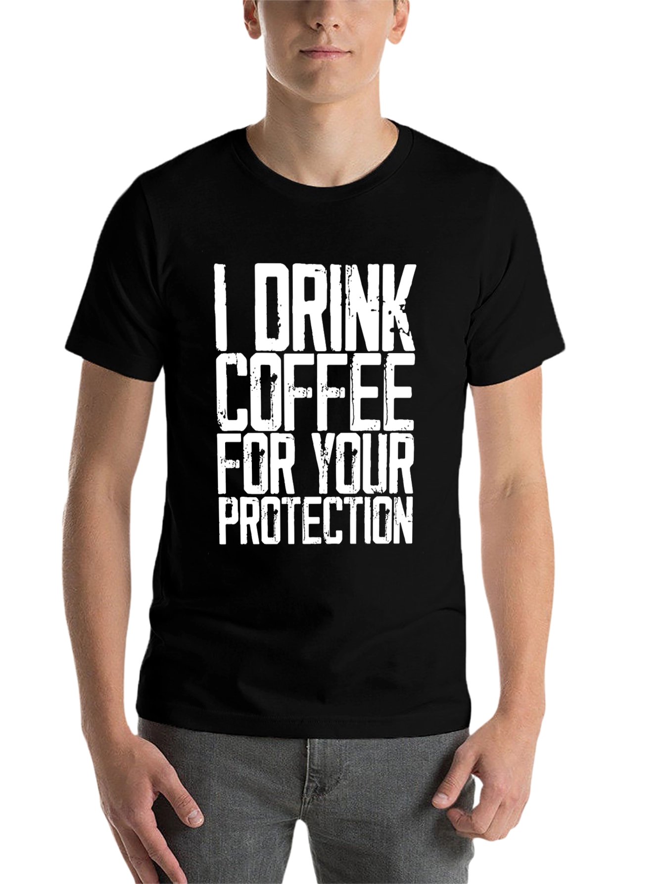 Black Coffee Protection T-Shirt - Funny Novelty Tee view 7