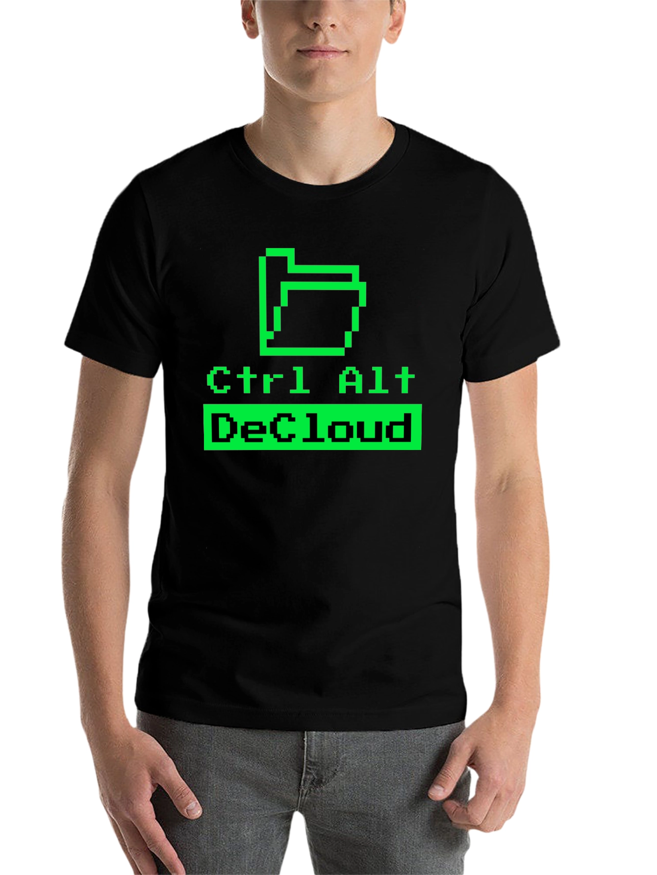 Black Ctrl Alt DeCloud T-Shirt - Geeky Tech Humor view 7