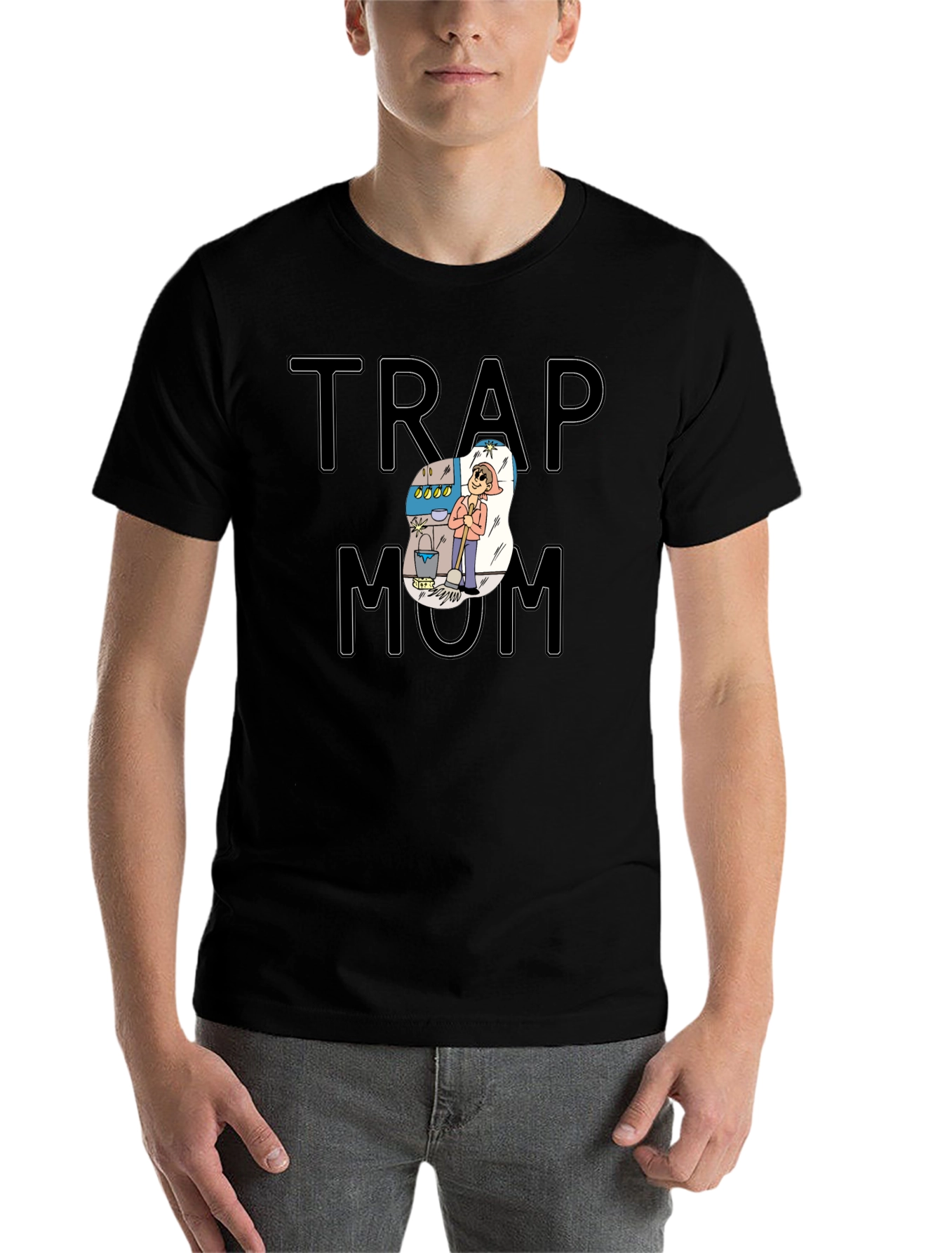 Black Trap Mom Graphic Tee - Unisex view 7
