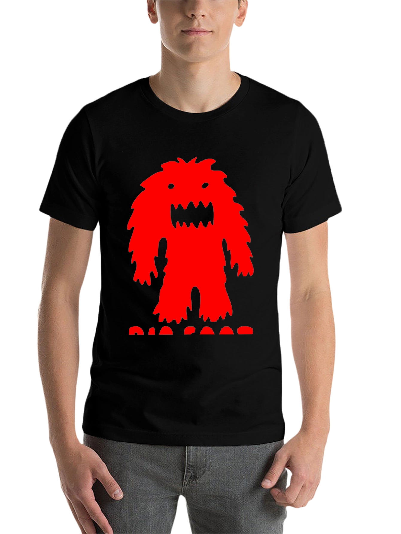 Black Monster Graphic Tee - Black Cotton T-Shirt view 7