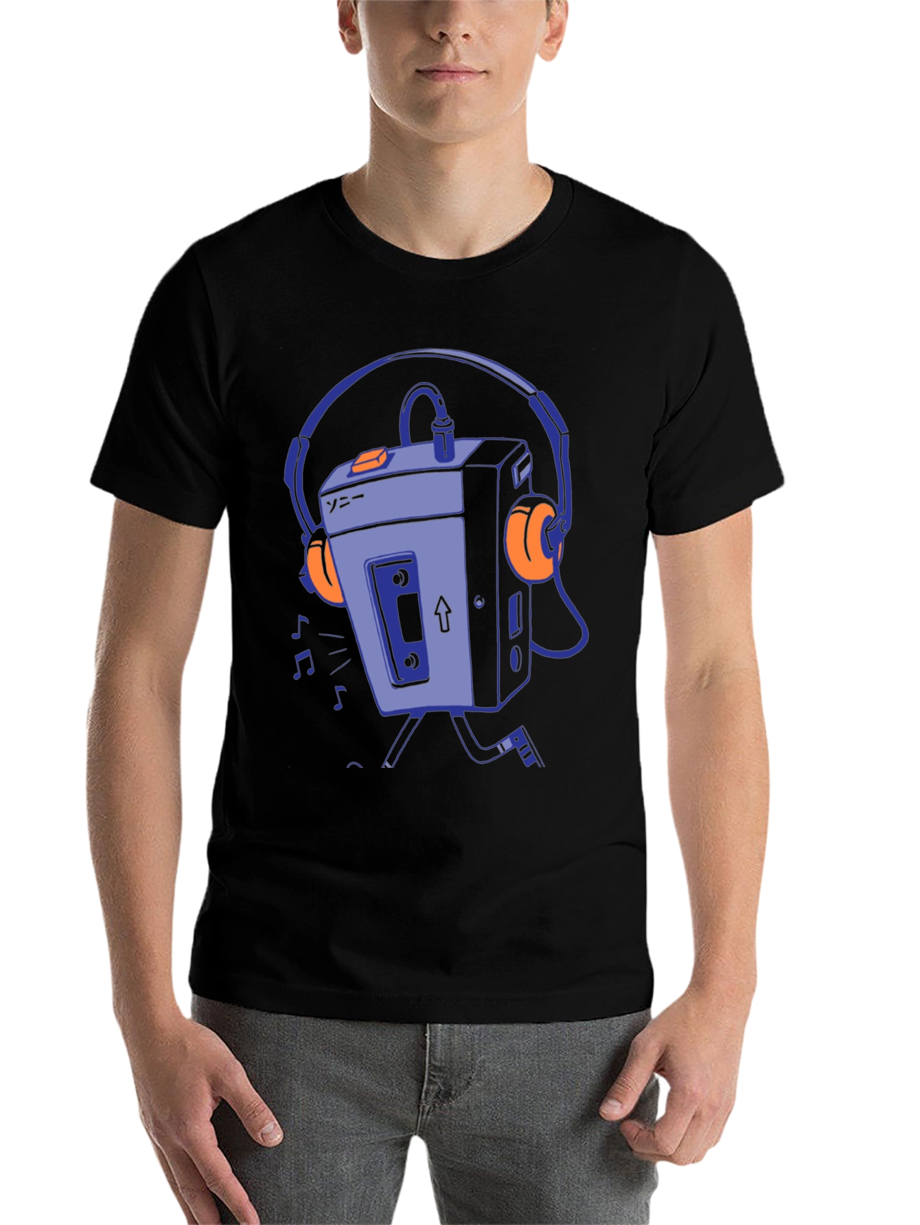 Black Retro Walkman Graphic T-Shirt - Black view 7