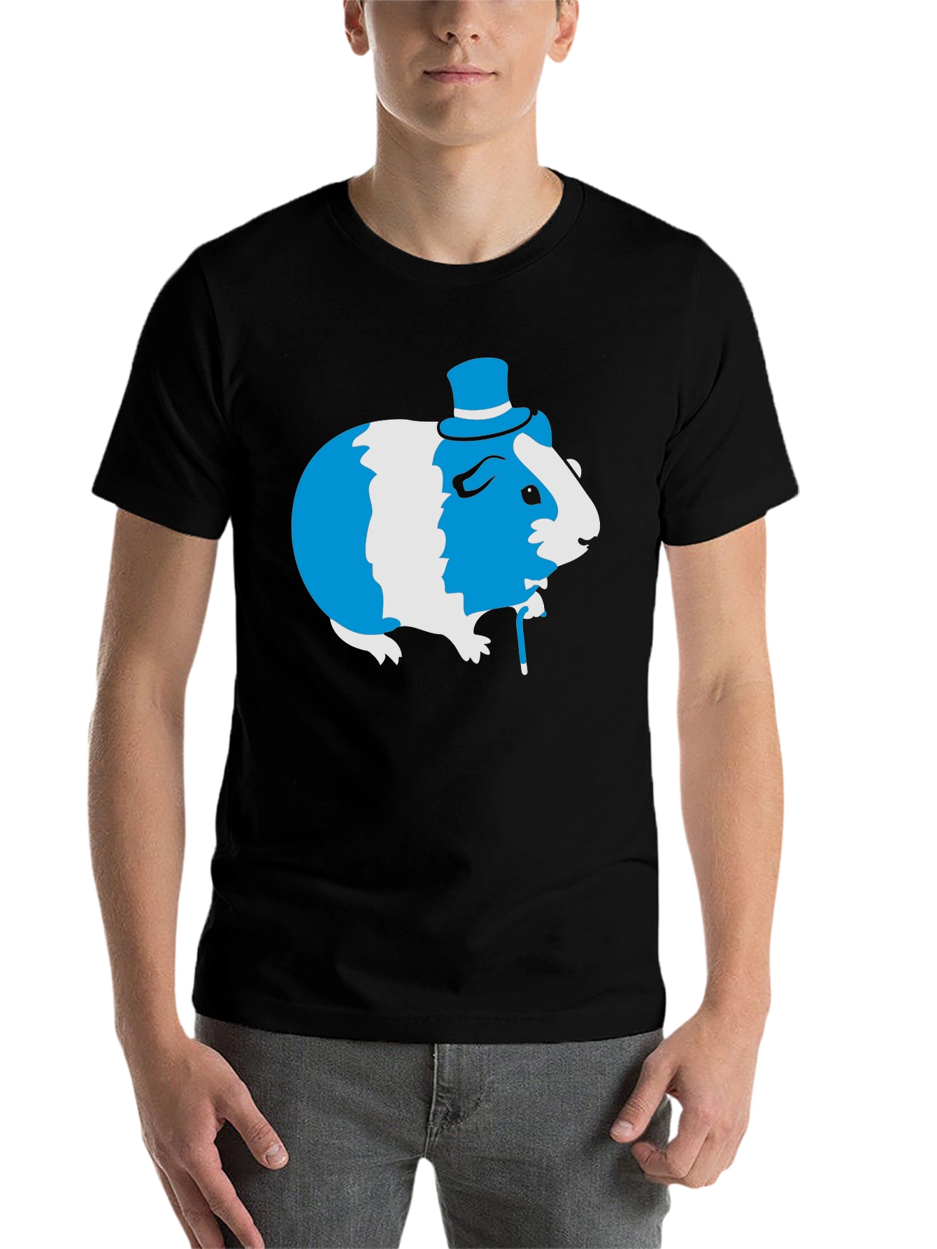 Guinea Pig Top Hat Tee - Unique Graphic T-Shirt - 7